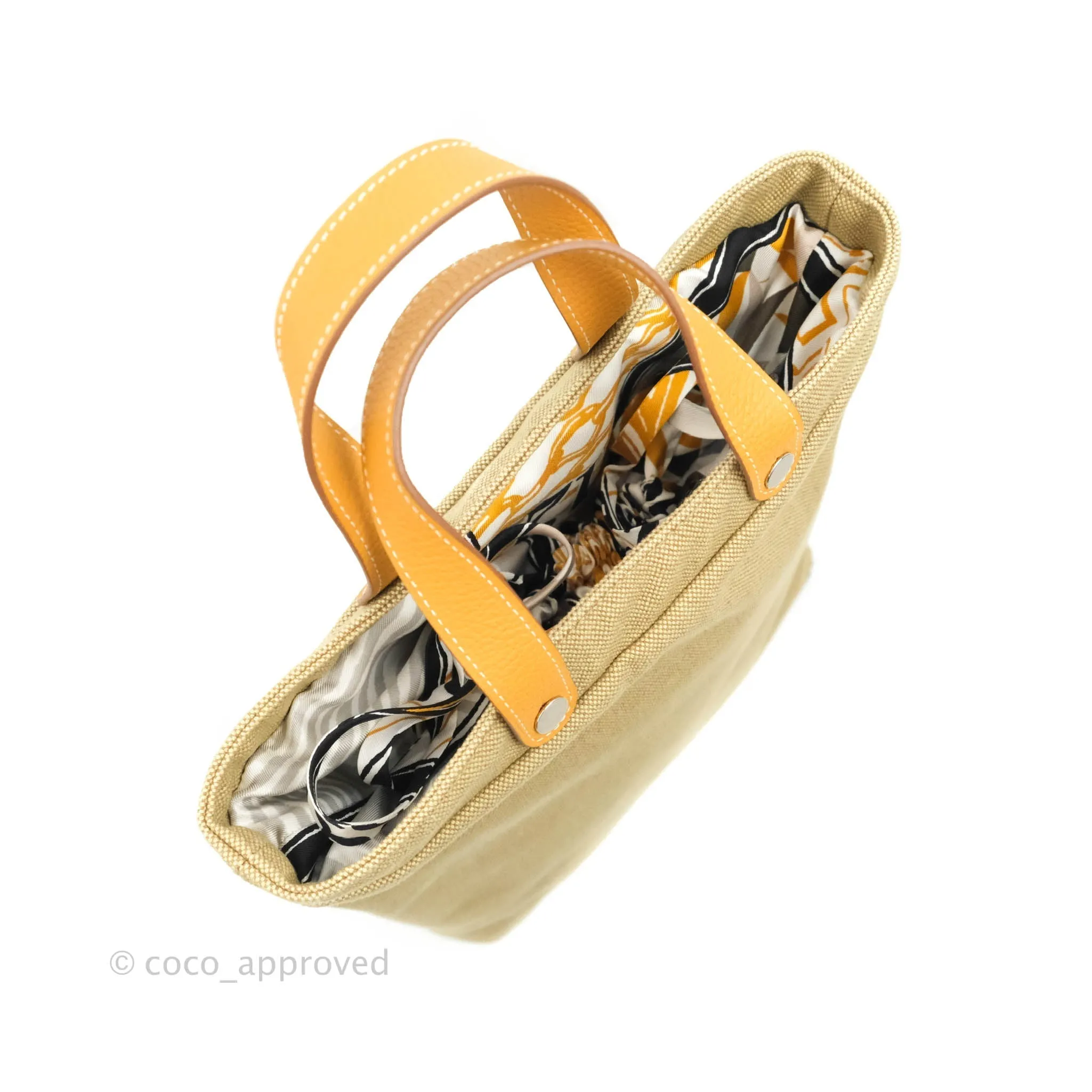 Hermes Canvas Silk Petit H Tote Multicolor