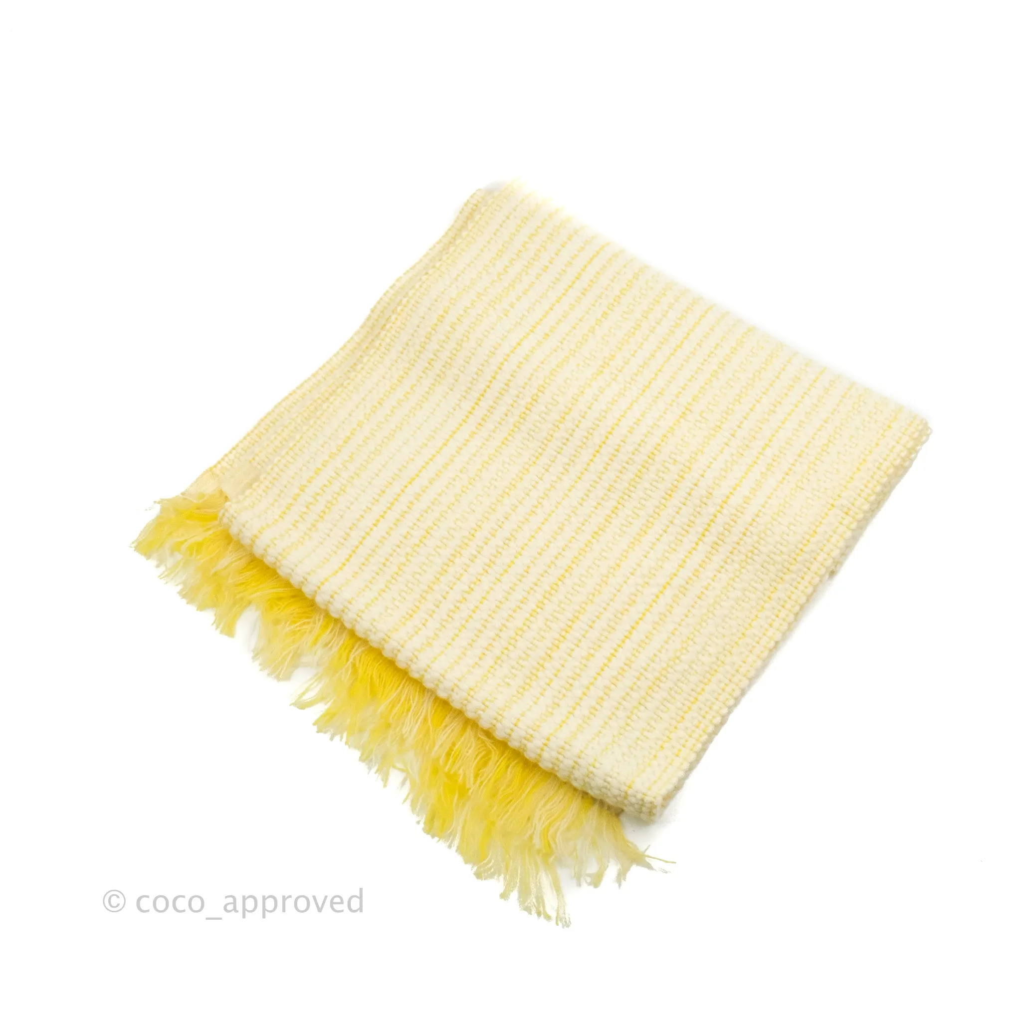 Hermes Cashmere Boutis Muffler cru / Jaune