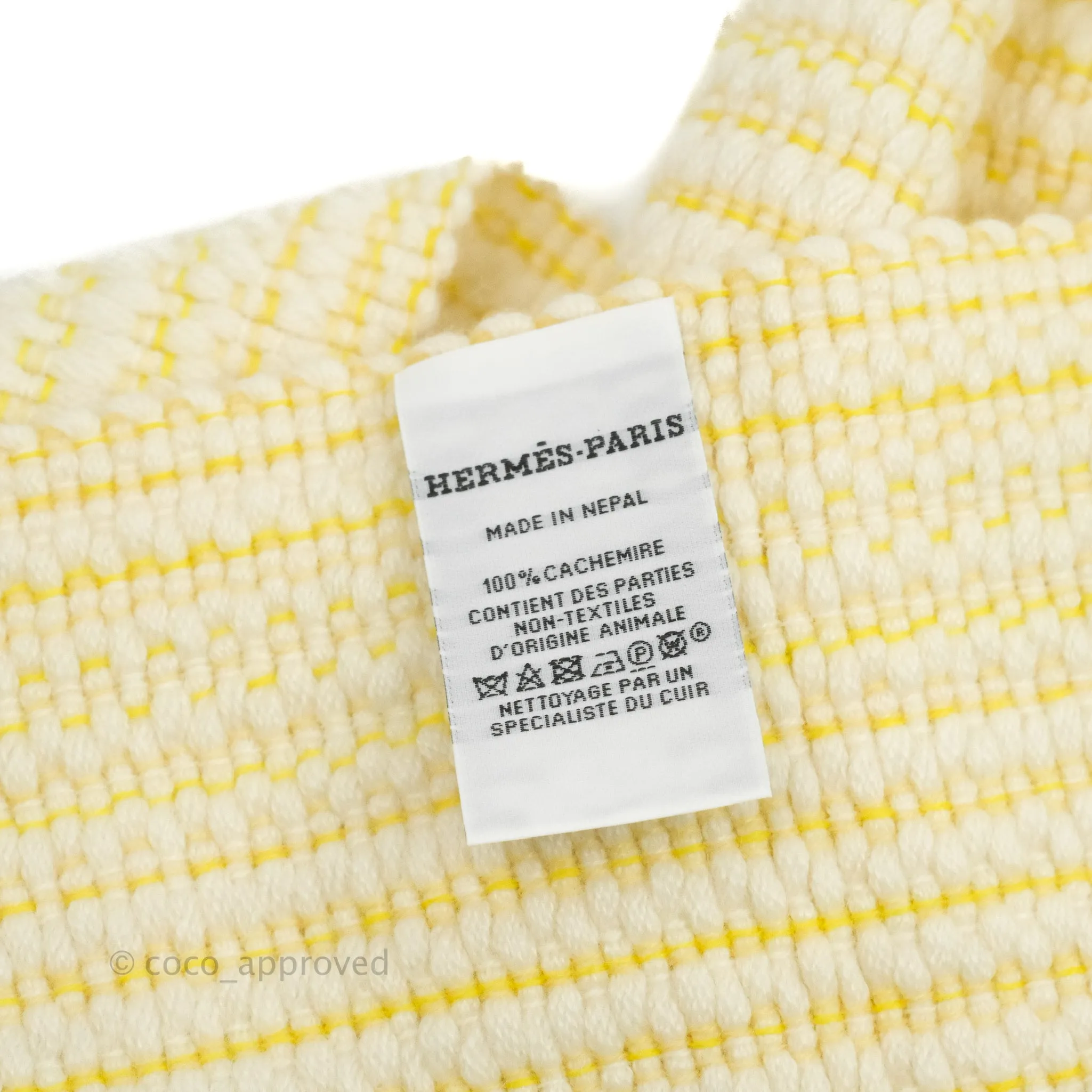 Hermes Cashmere Boutis Muffler cru / Jaune