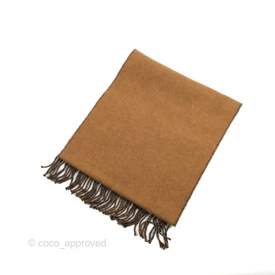 Hermes Cashmere Casaque Chevron Muffler Navy Caramel