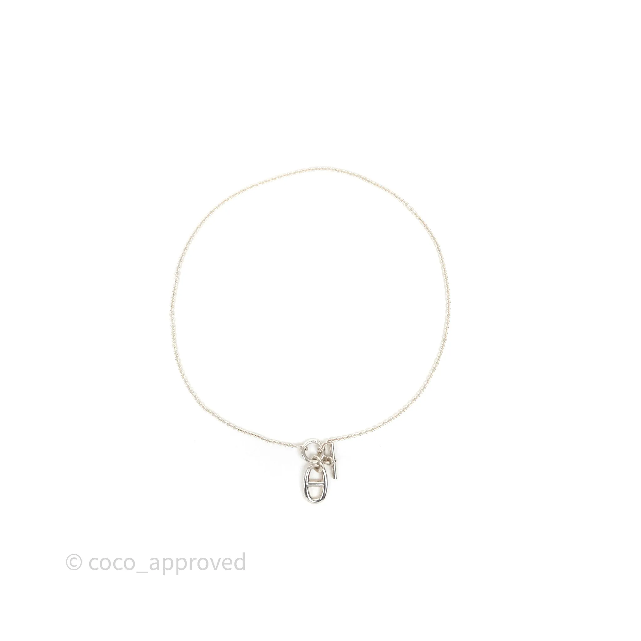 Hermes Chaine d'ancre Pendant Necklace Silver 925