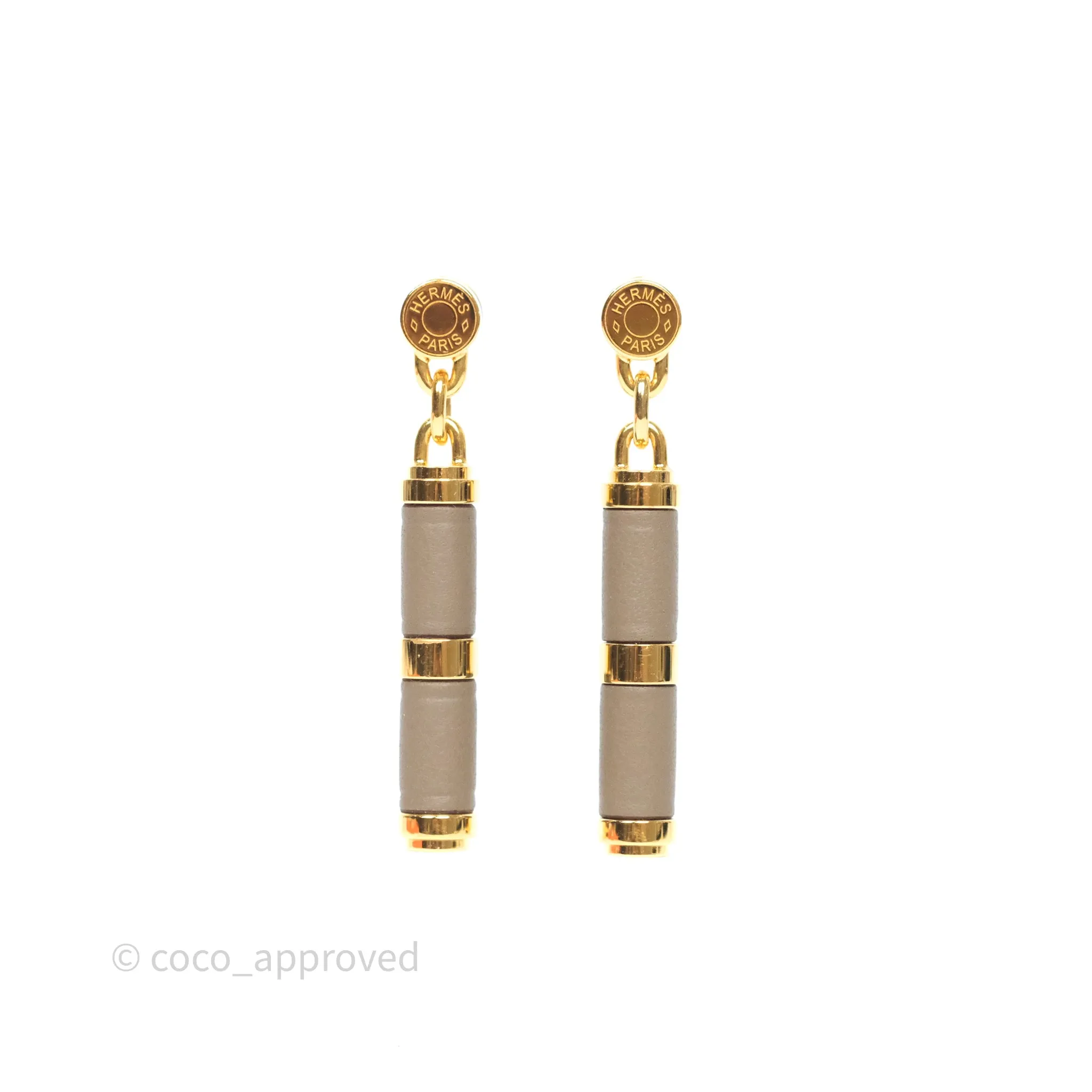 Hermes Charniere Earrings Small Model Etoupe 18