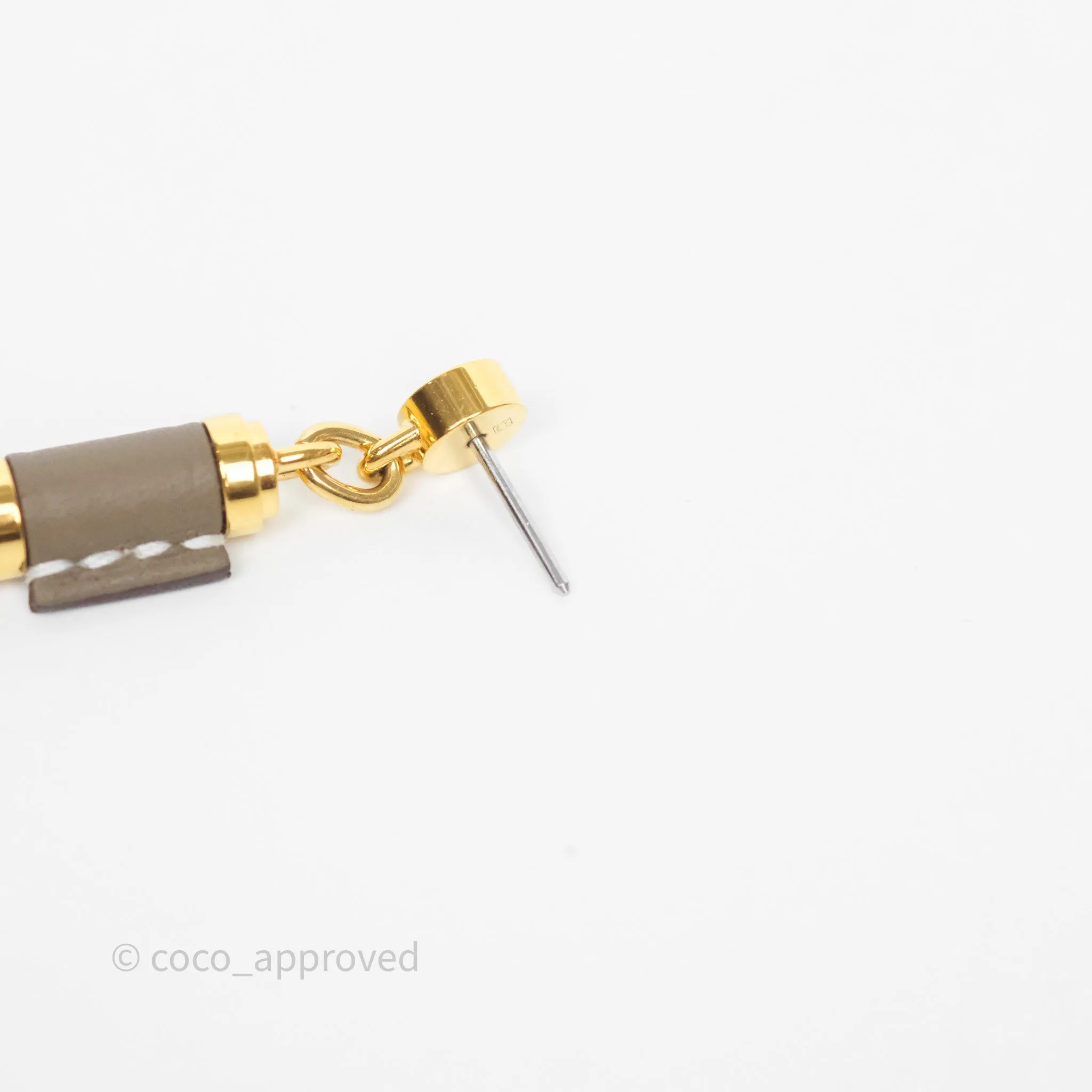Hermes Charniere Earrings Small Model Etoupe 18