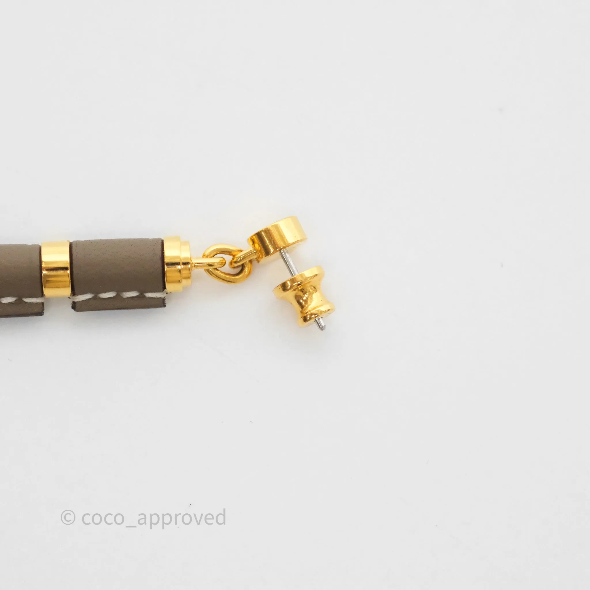 Hermes Charniere Earrings Small Model Etoupe 18