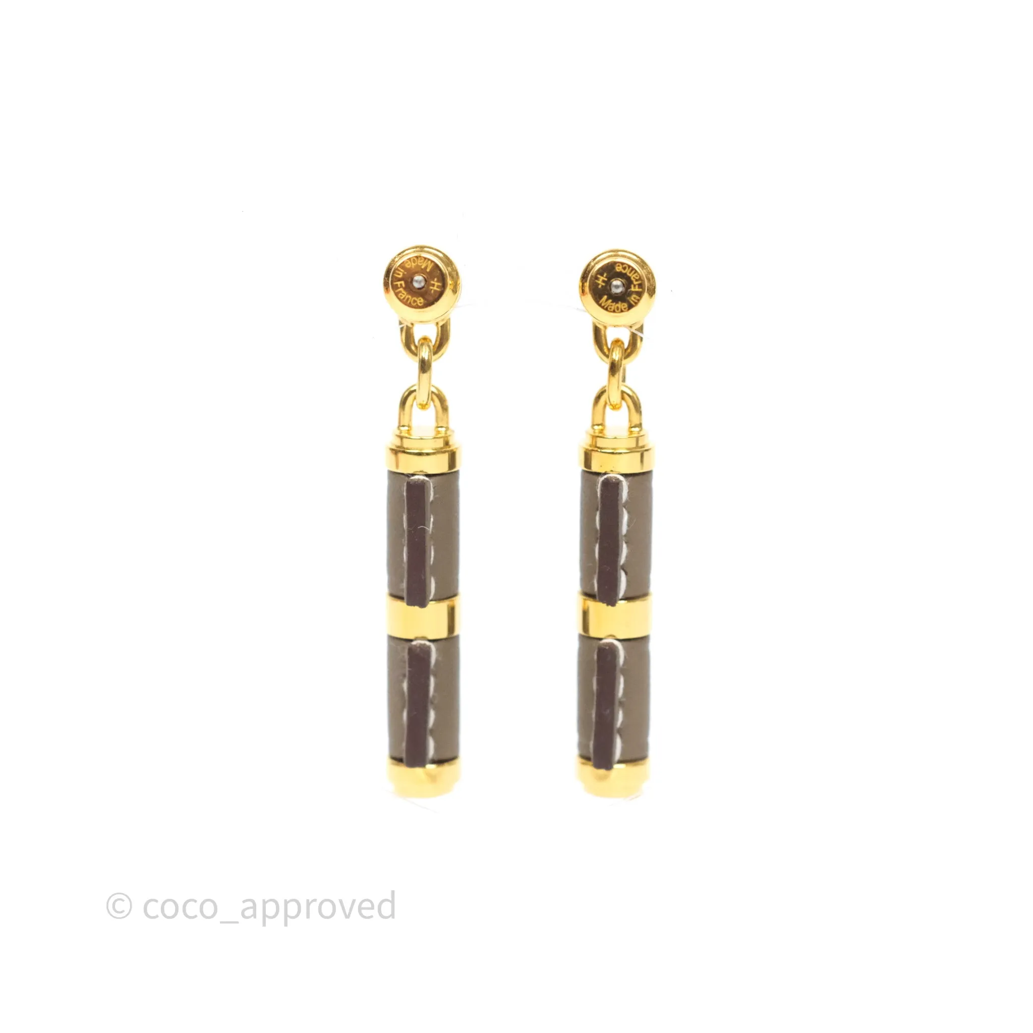 Hermes Charniere Earrings Small Model Etoupe 18