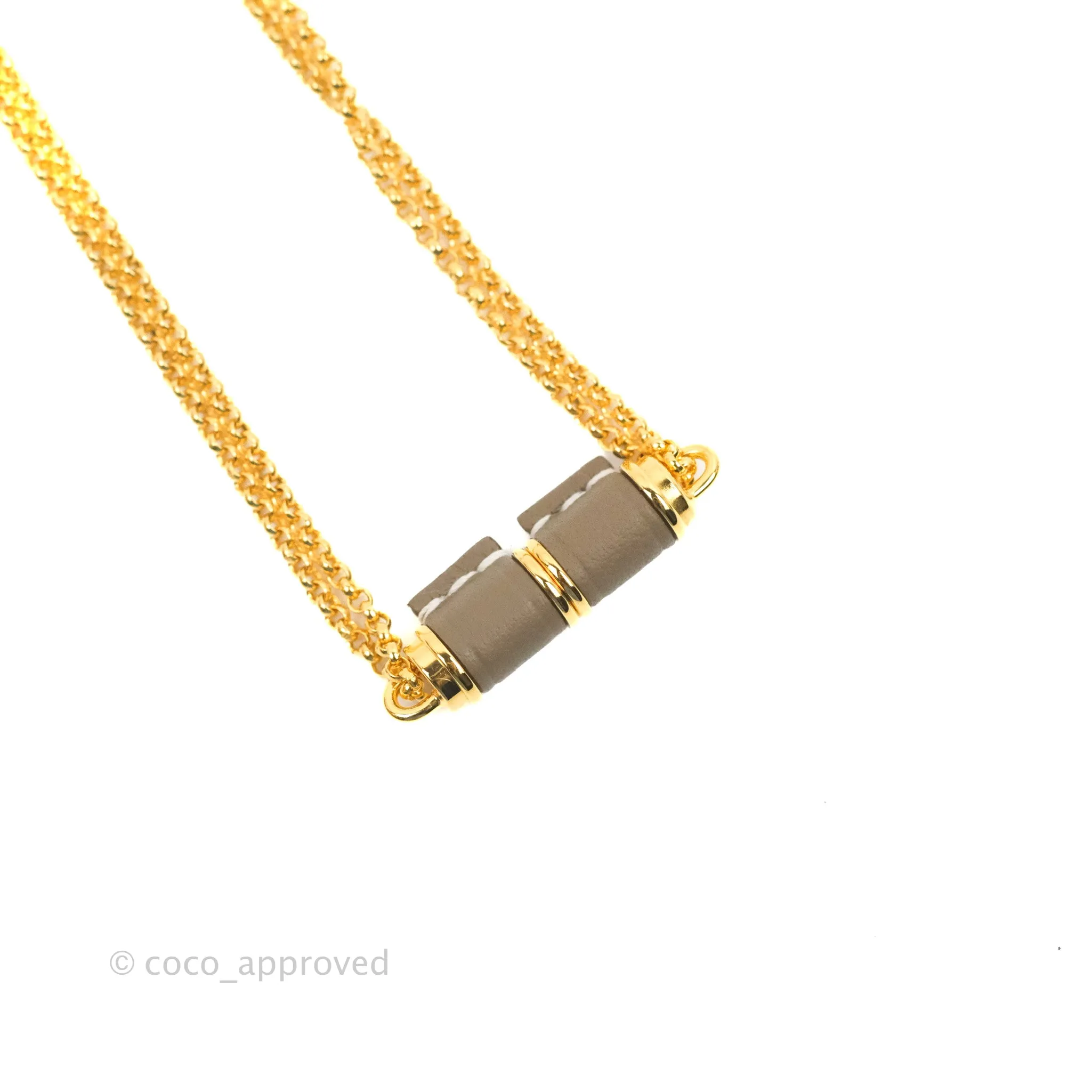 Hermes Charnire Pendent Small Model Etoupe Gold Hardware