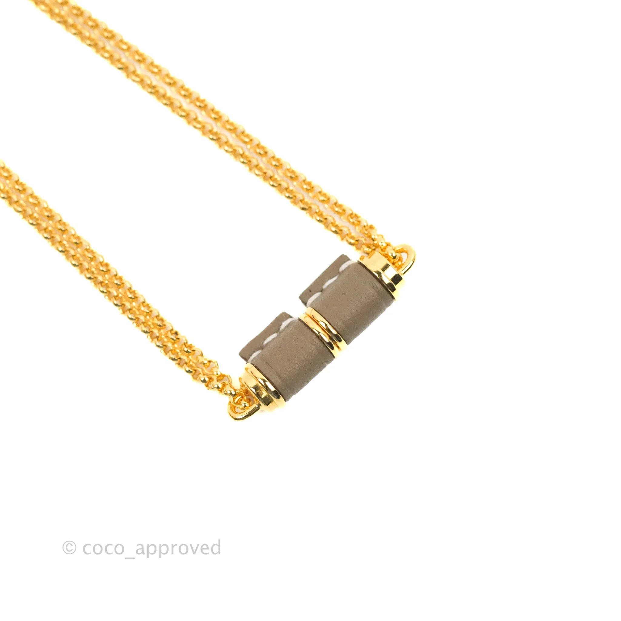 Hermes Charnire Pendent Small Model Etoupe Gold Hardware