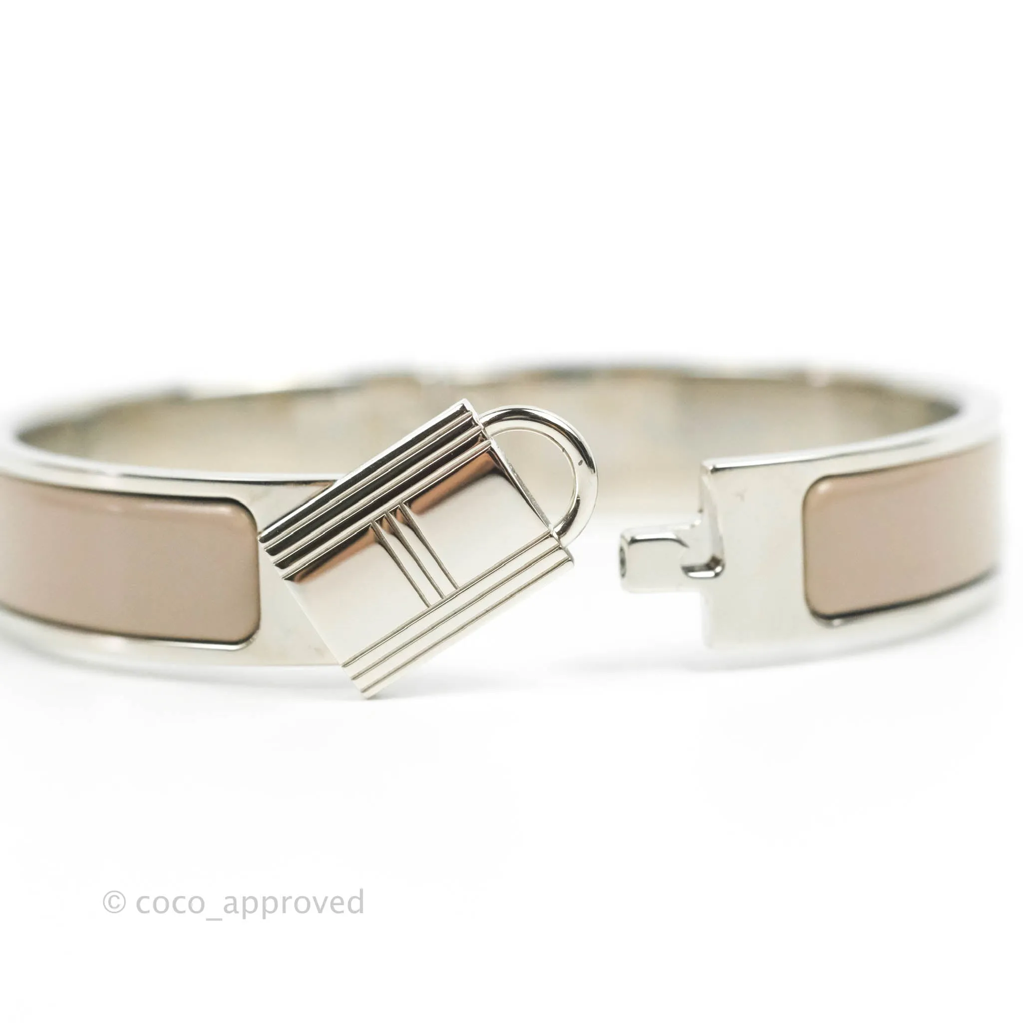 Hermes Clic Cadenas Bracelet Marron Glac Palladium Hardware