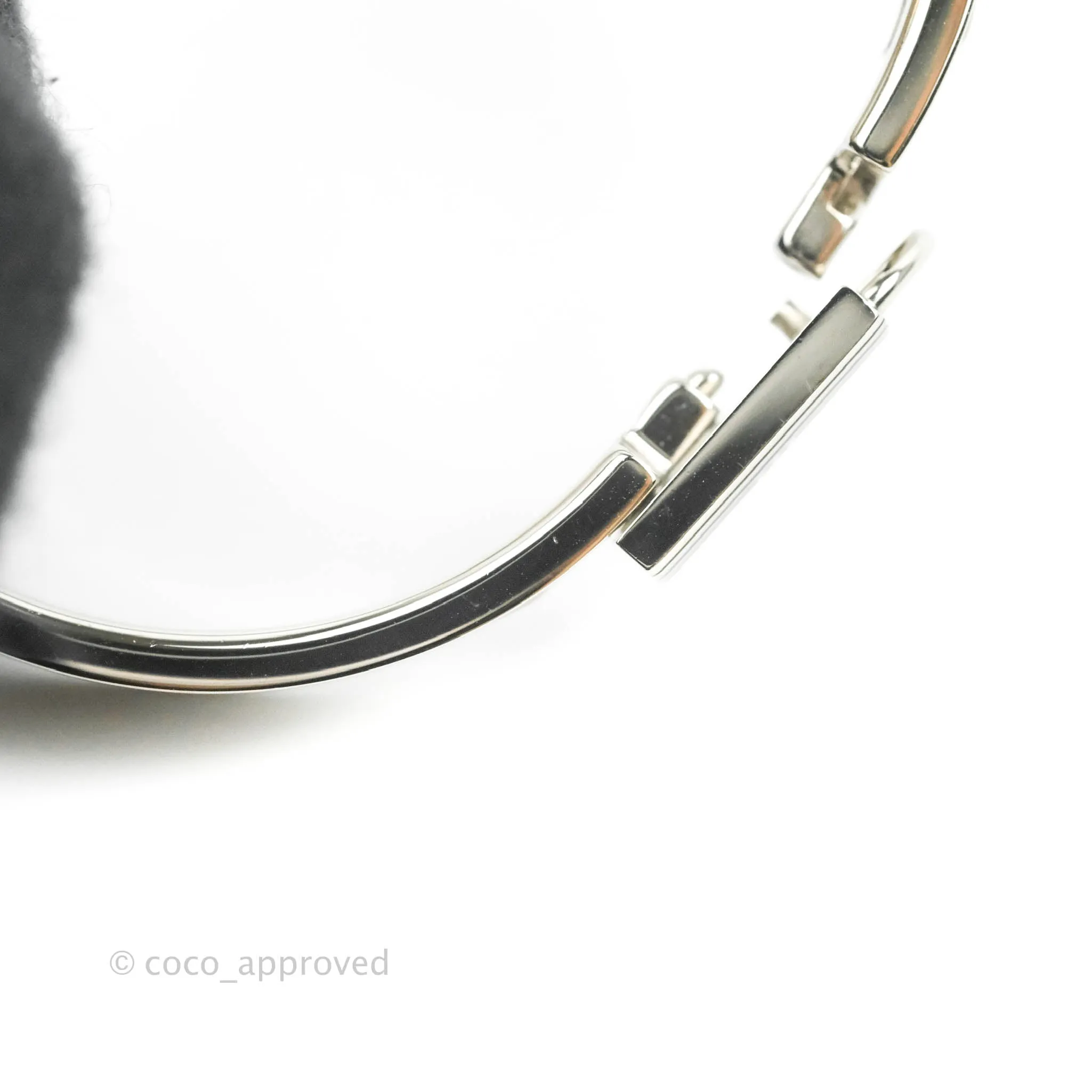 Hermes Clic Cadenas Bracelet Marron Glac Palladium Hardware