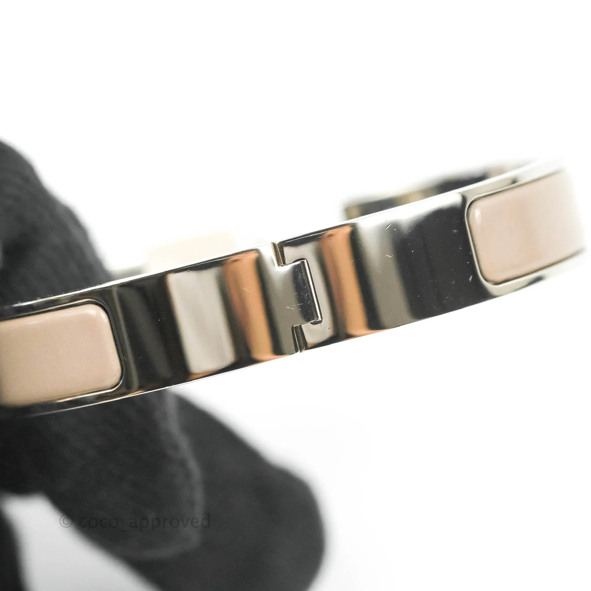 Hermes Clic Cadenas Bracelet Marron Glac Palladium Hardware