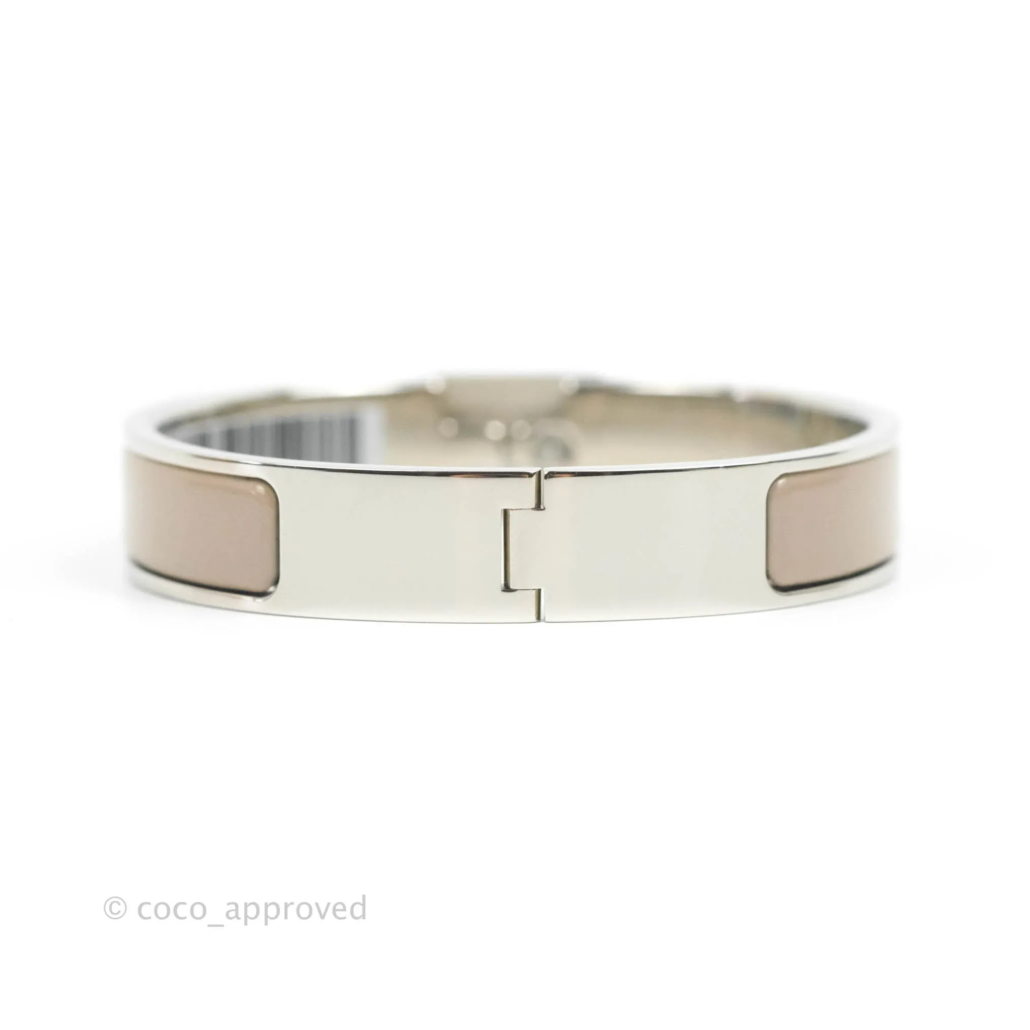 Hermes Clic Cadenas Bracelet Marron Glac Palladium Hardware