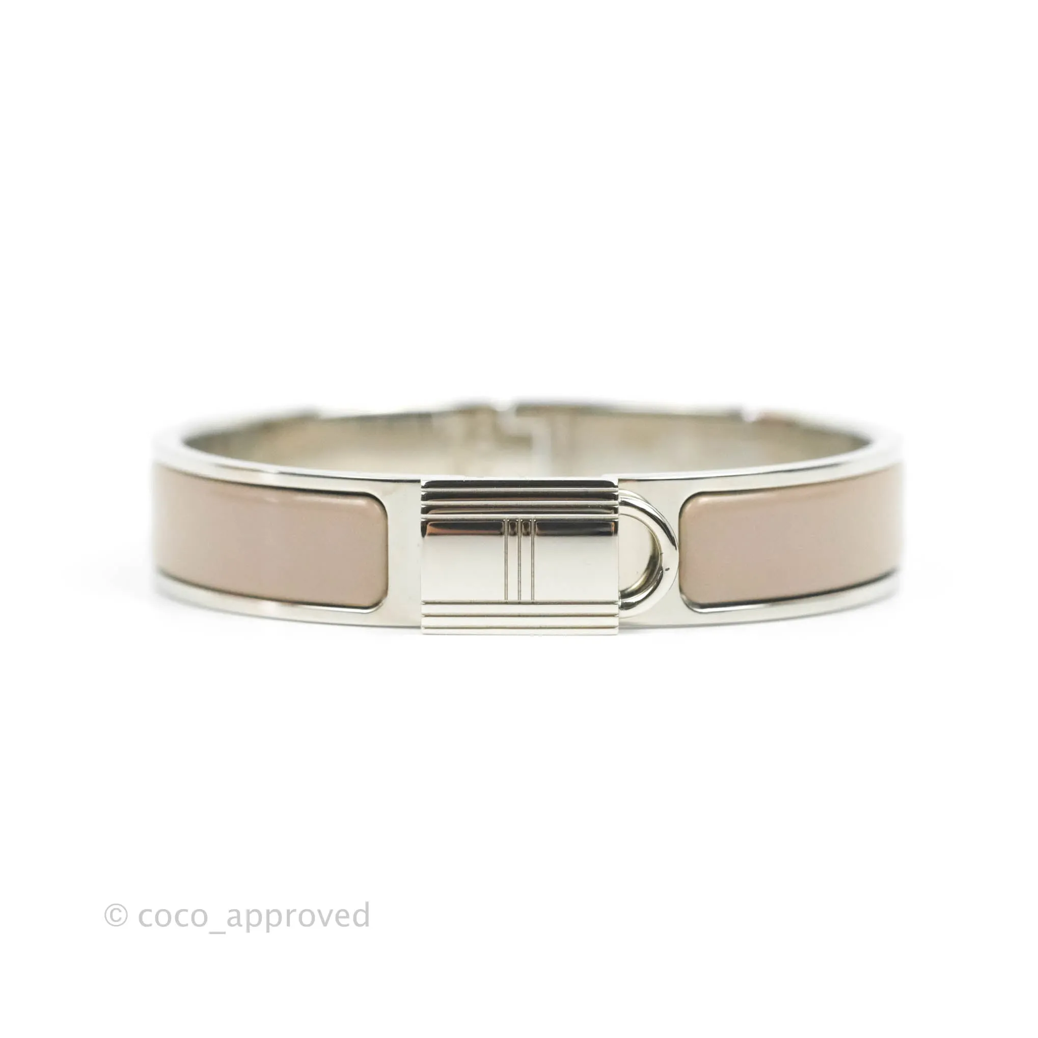 Hermes Clic Cadenas Bracelet Marron Glac Palladium Hardware