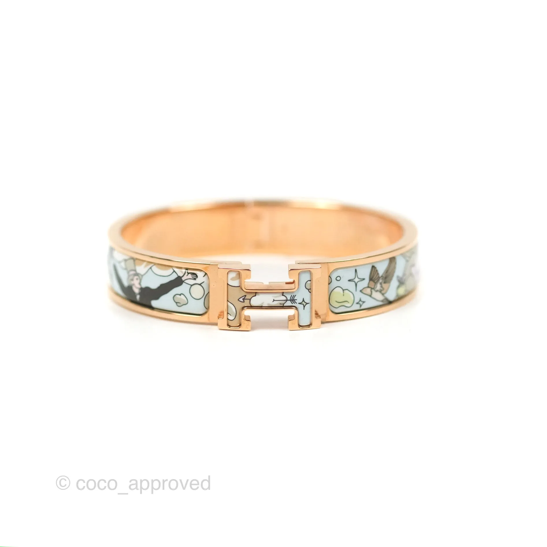 Hermes Clic H Dans les Nuages Bracelet Songe Pastel Rose Gold Hardware