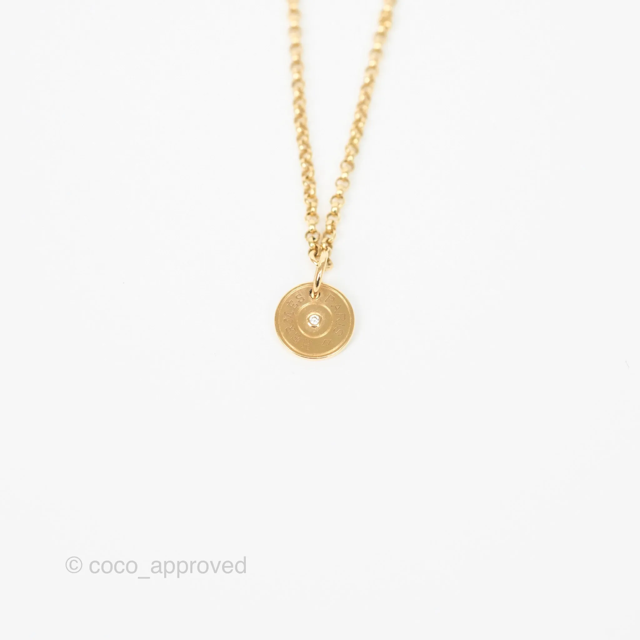 Hermes Clou de Selle Gambade Necklace Diamond Rose Gold