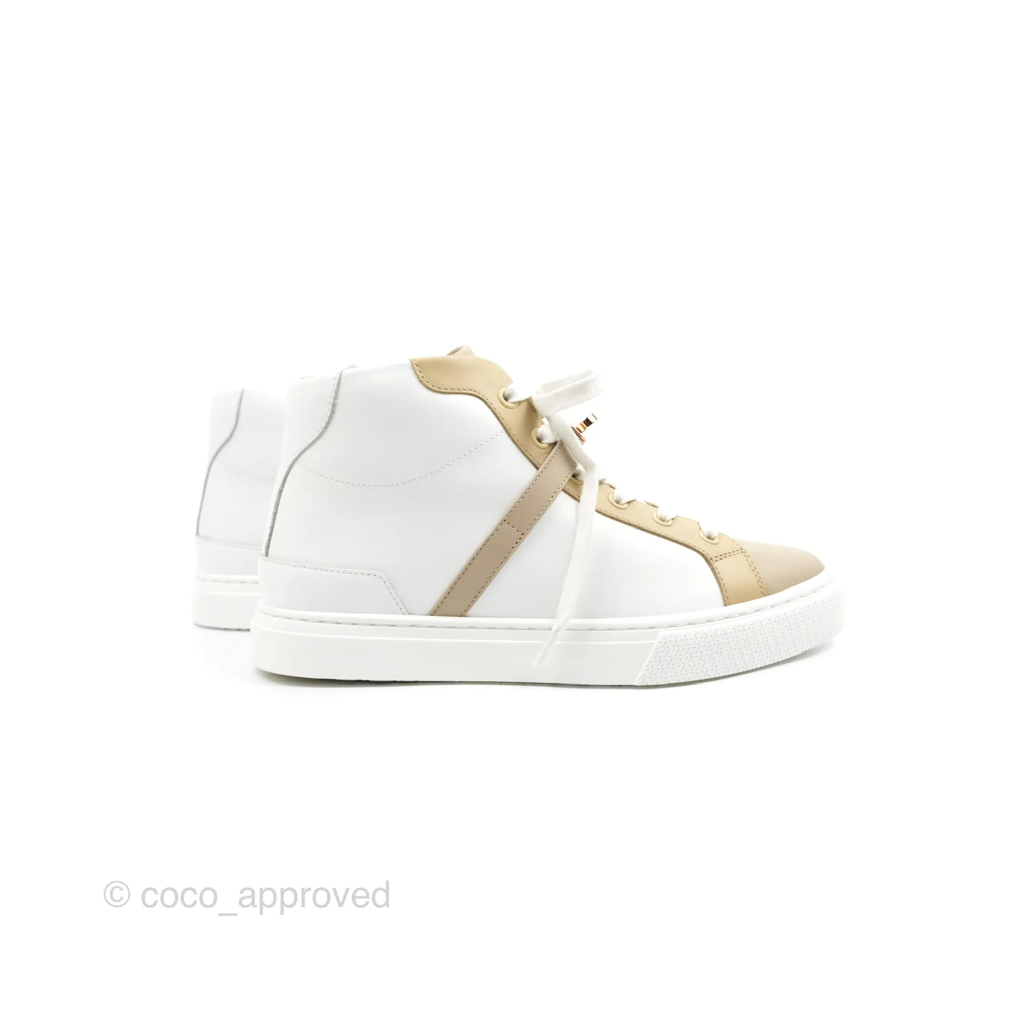 Hermes Daydream High-top Sneaker Multicolore Blanc Rose Gold Size 37.5