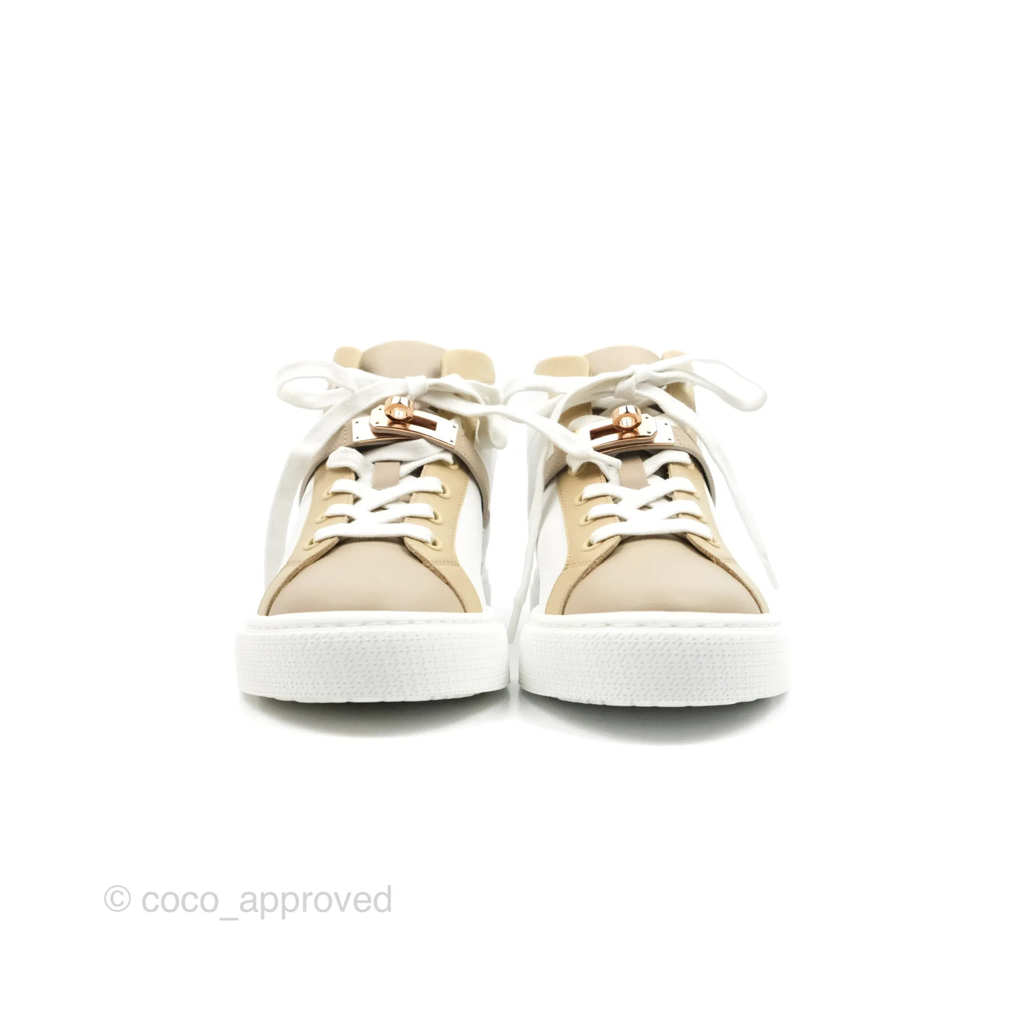 Hermes Daydream High-top Sneaker Multicolore Blanc Rose Gold Size 37.5