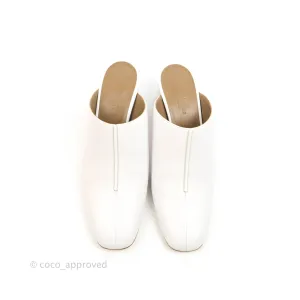 Hermes Detail Mule White Nappa Leather Size 37