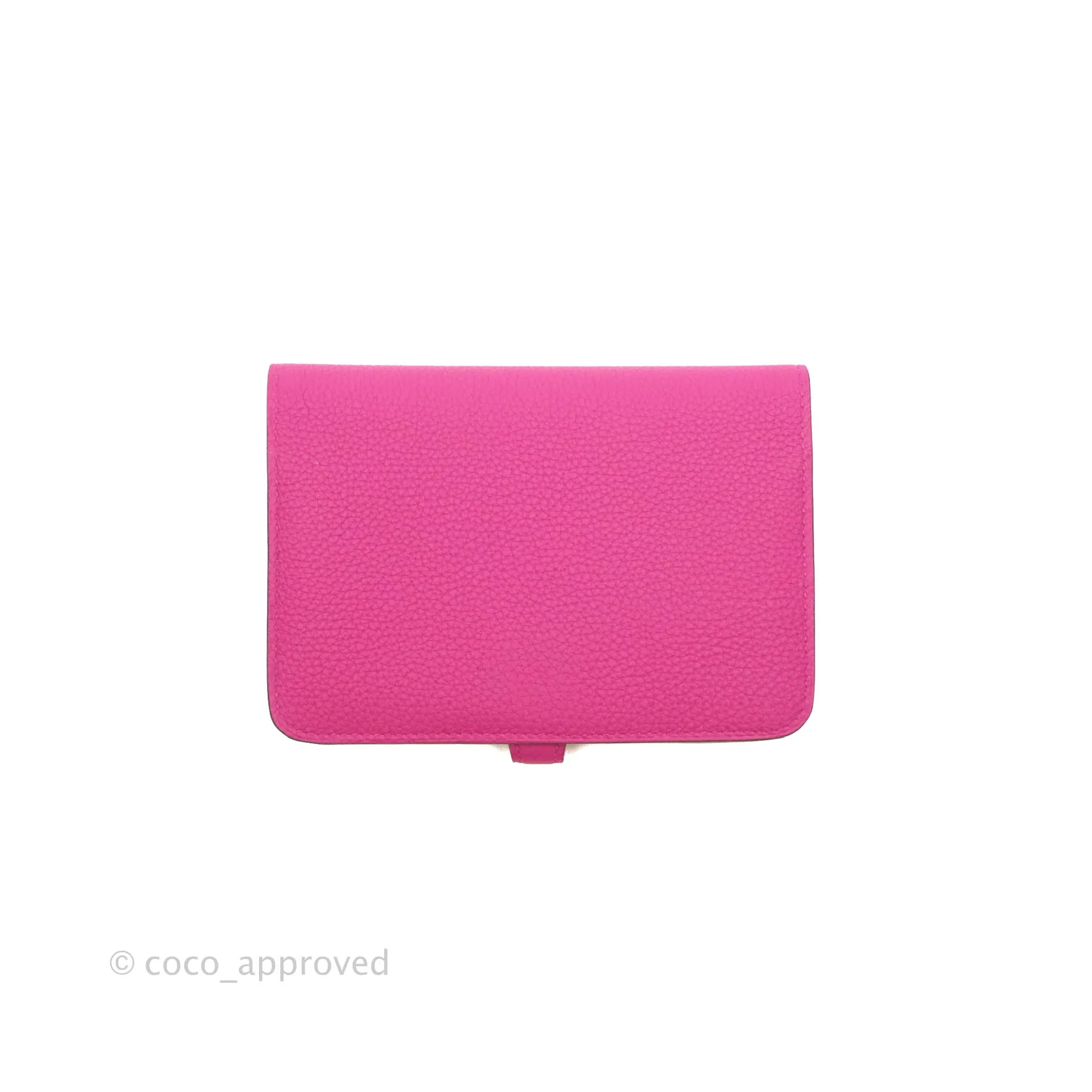 Hermes Dogon Compact wallet Rose Pourpre Silver Hardware