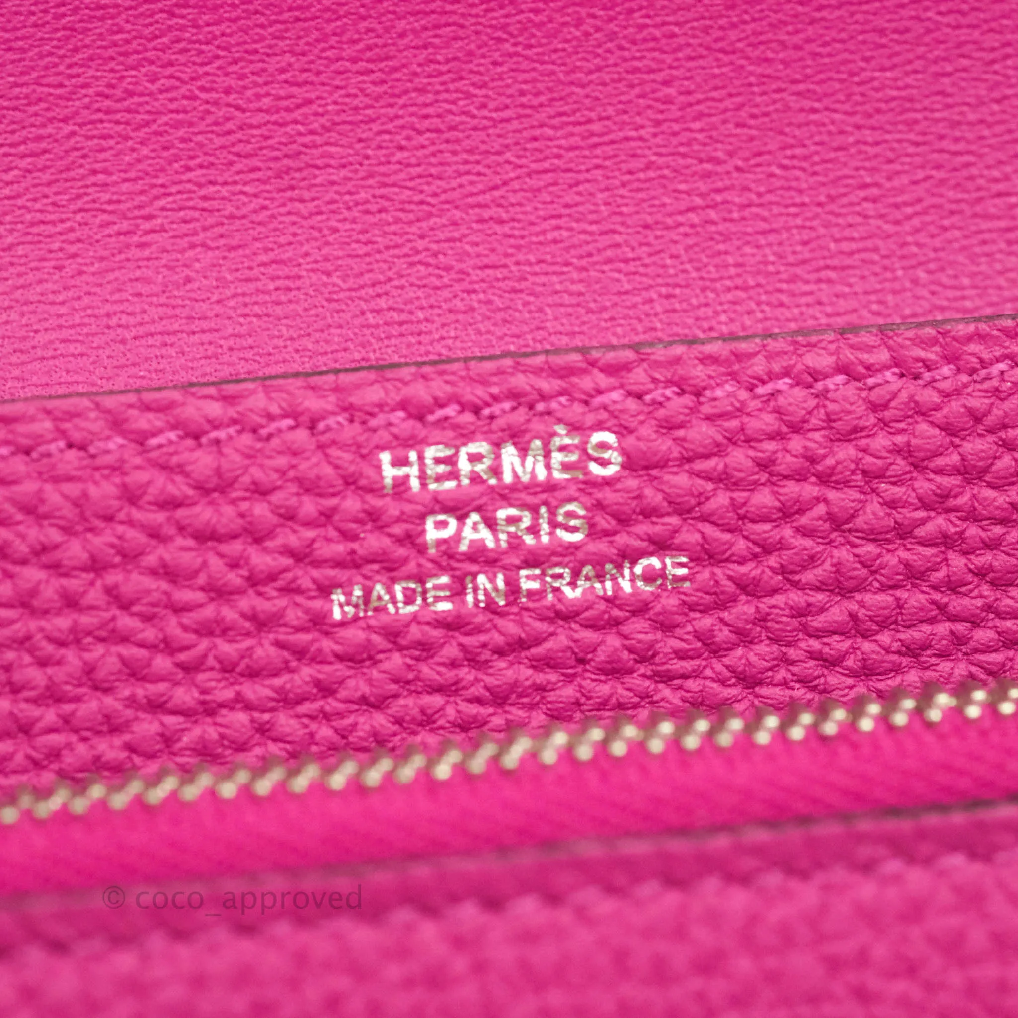 Hermes Dogon Compact wallet Rose Pourpre Silver Hardware