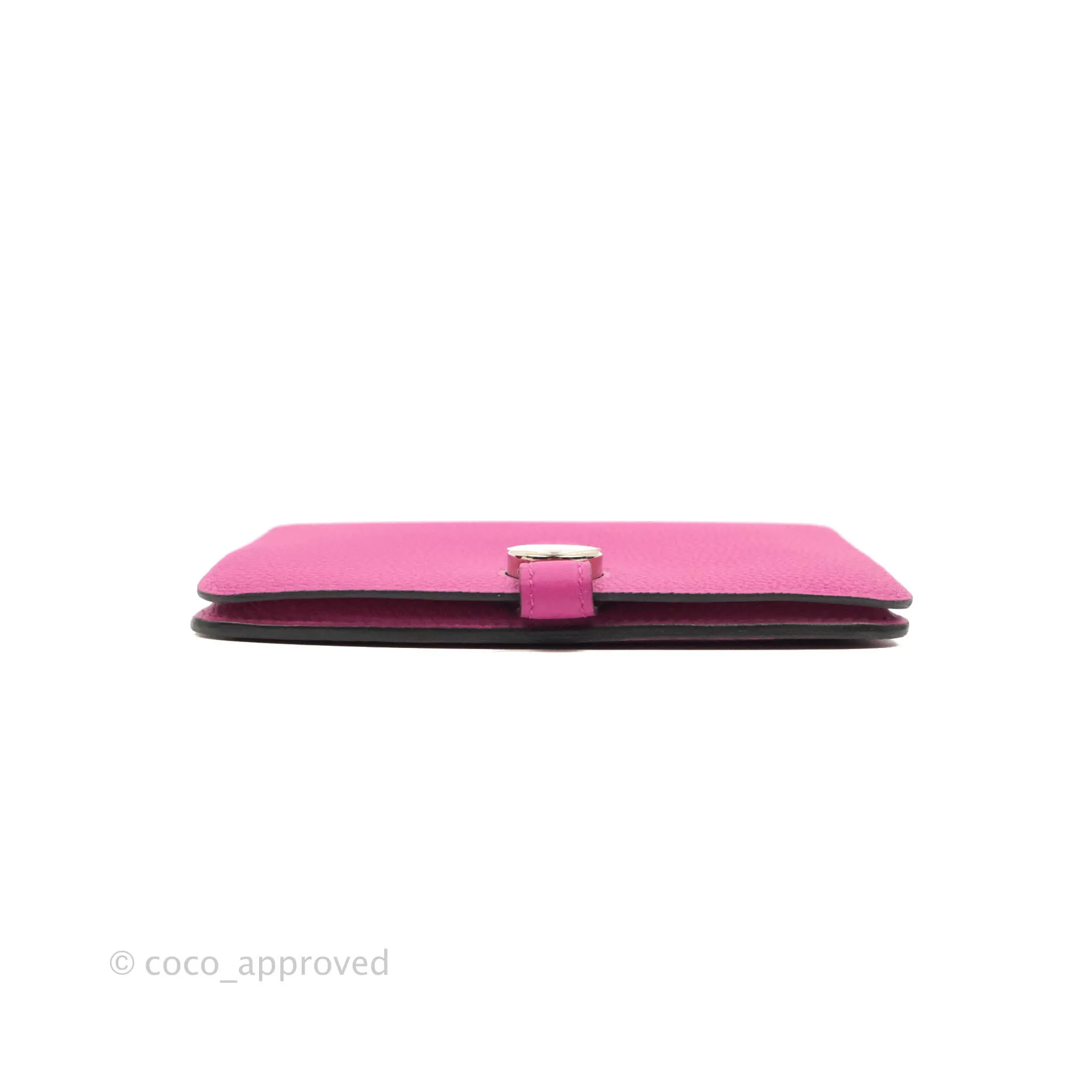 Hermes Dogon Compact wallet Rose Pourpre Silver Hardware