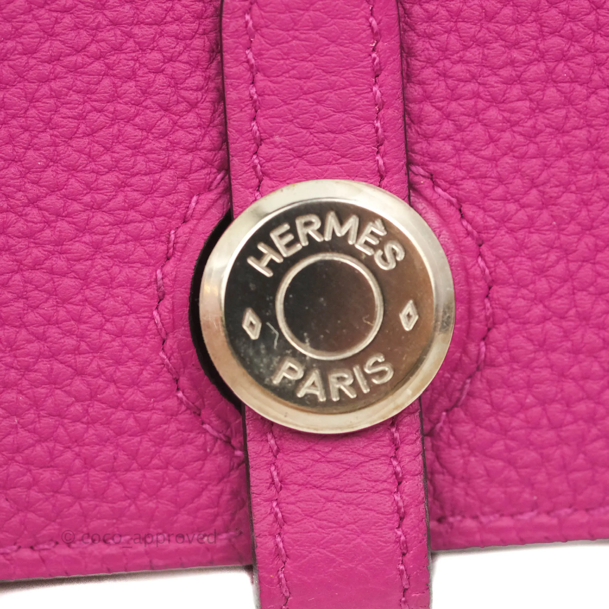 Hermes Dogon Compact wallet Rose Pourpre Silver Hardware