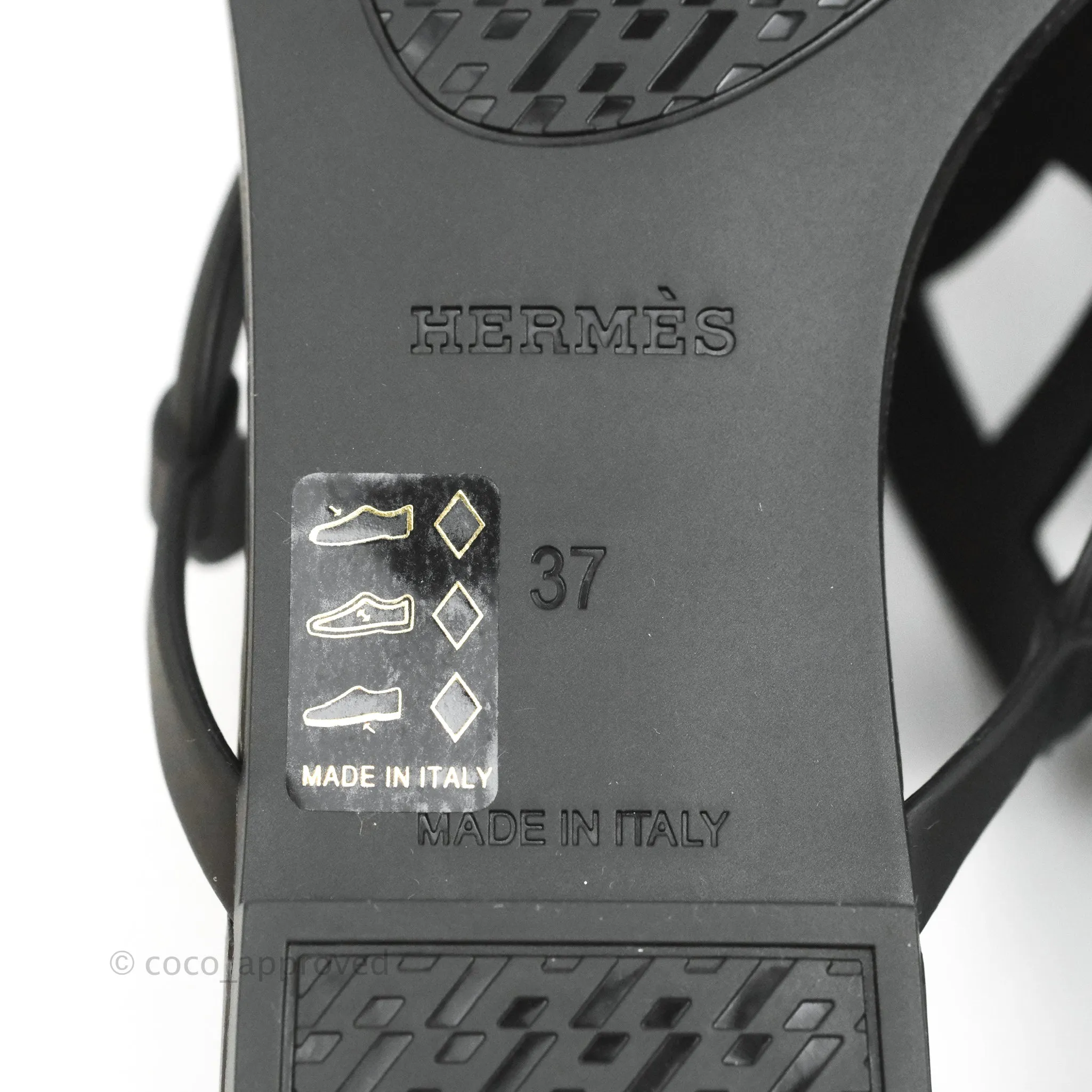 Hermes Egerie Sandal Black Size 37