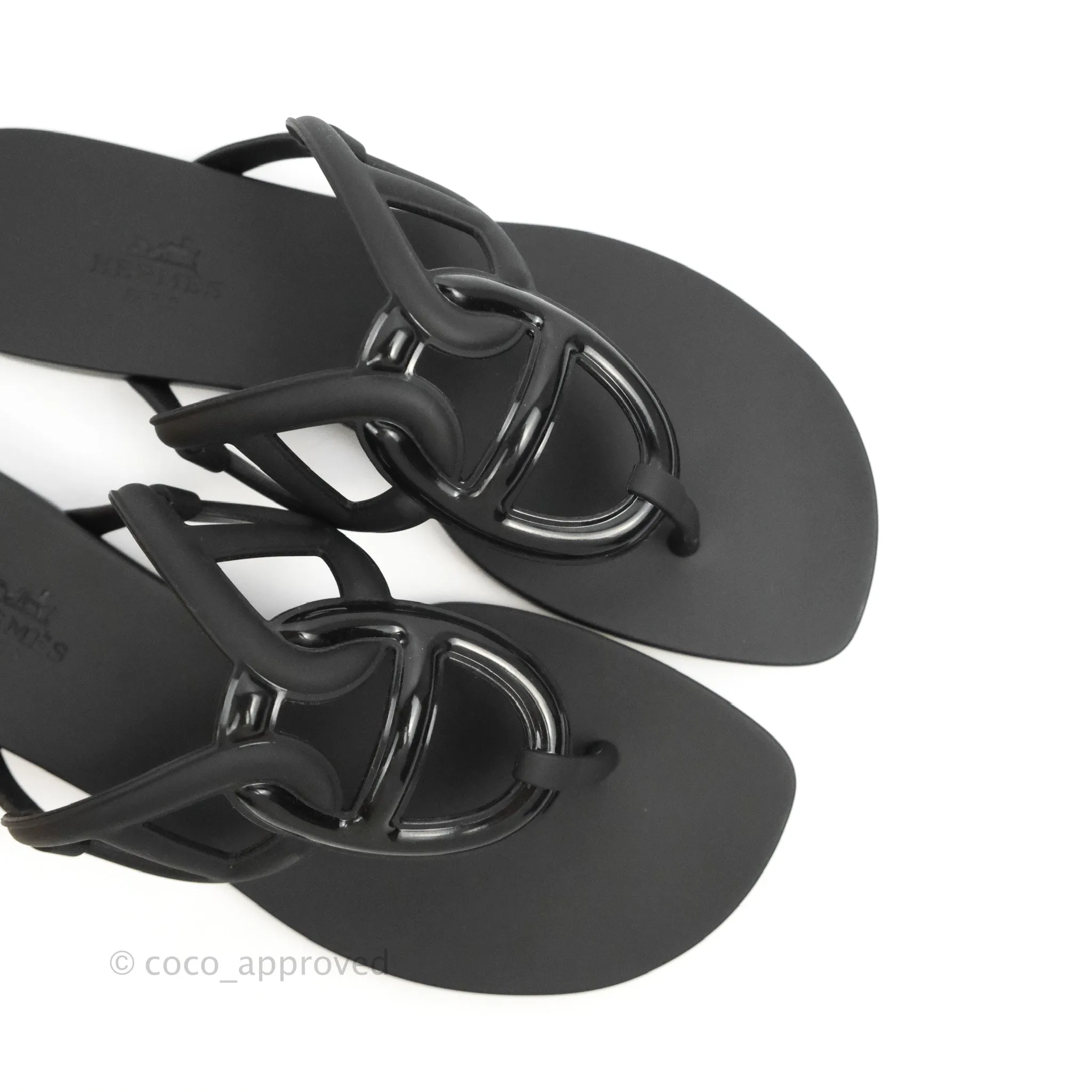 Hermes Egerie Sandal Black Size 37