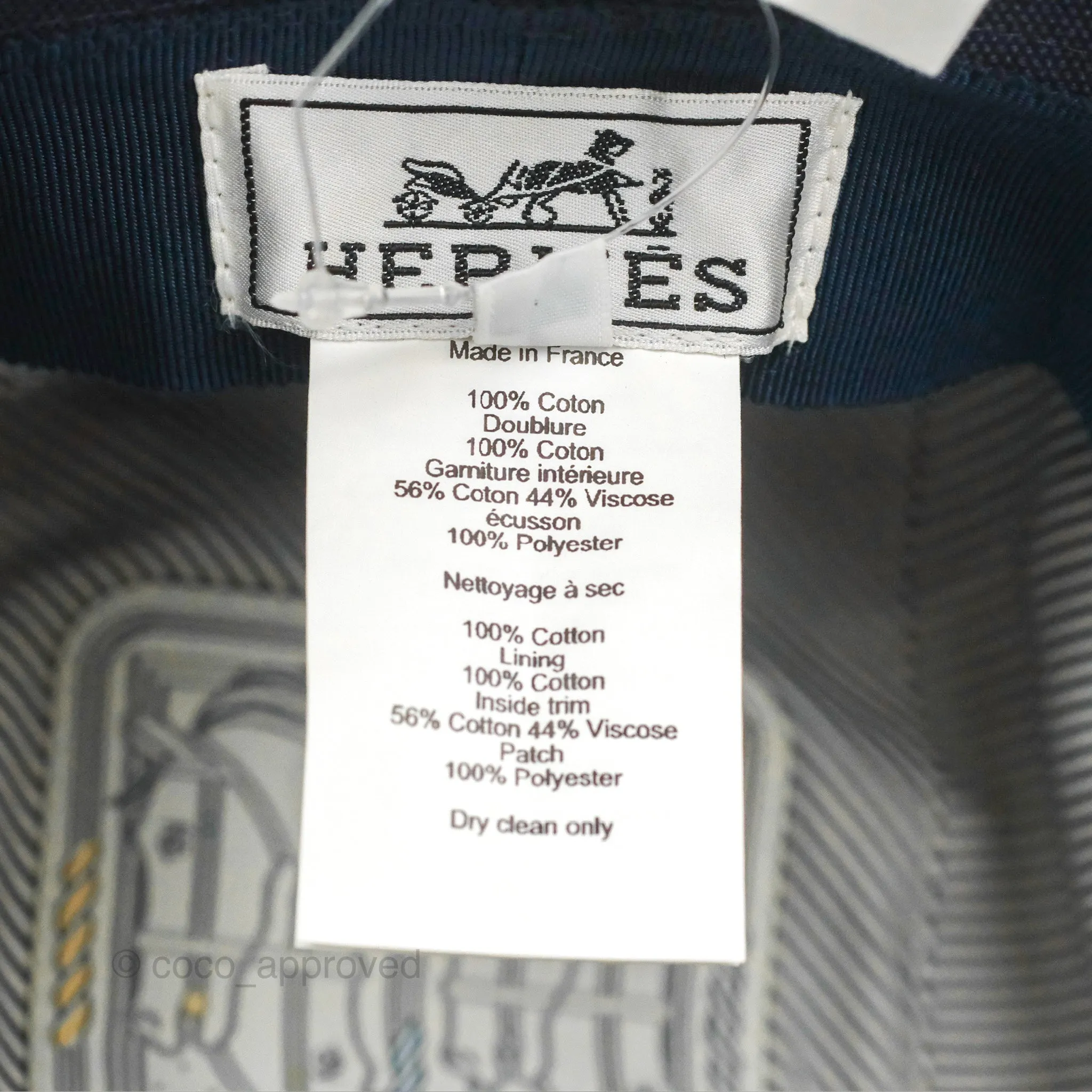 Hermes Elena Bucket Hat Marine Canvas
