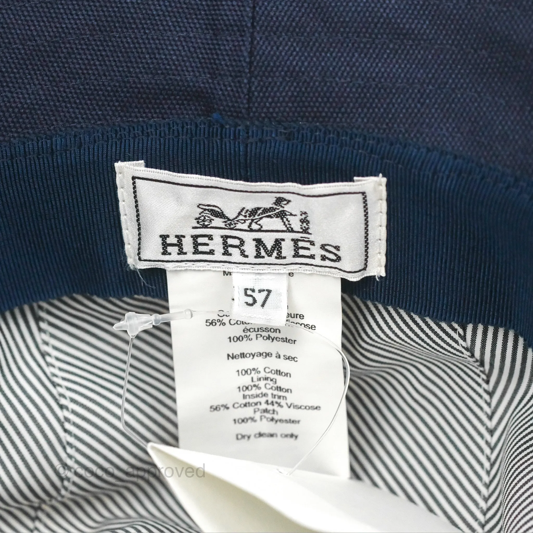 Hermes Elena Bucket Hat Marine Canvas