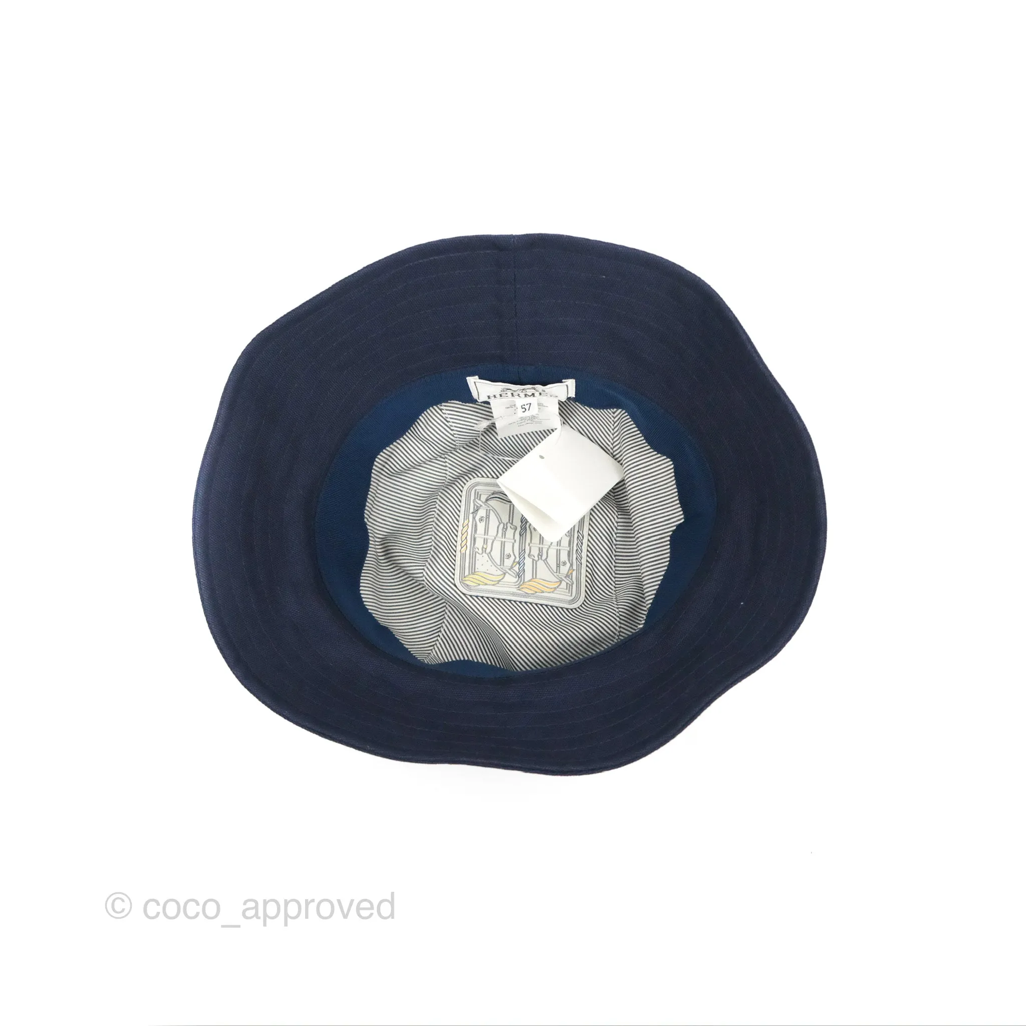 Hermes Elena Bucket Hat Marine Canvas