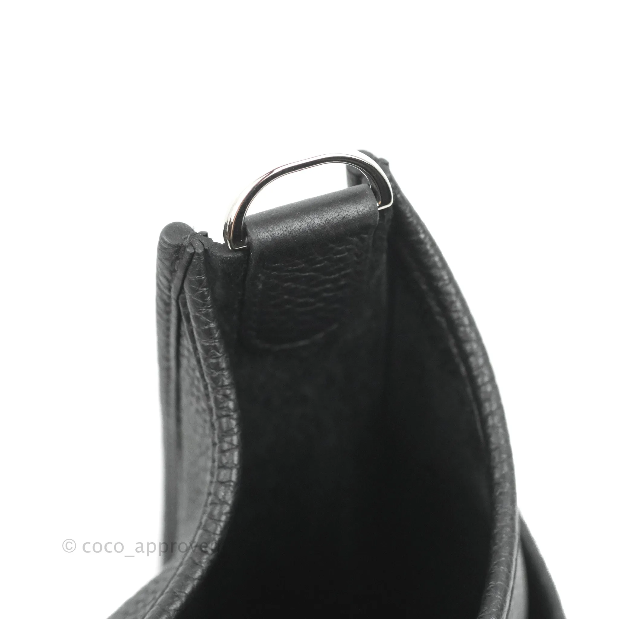 Hermes Evelyne III 29 Black Clemence Silver Hardware