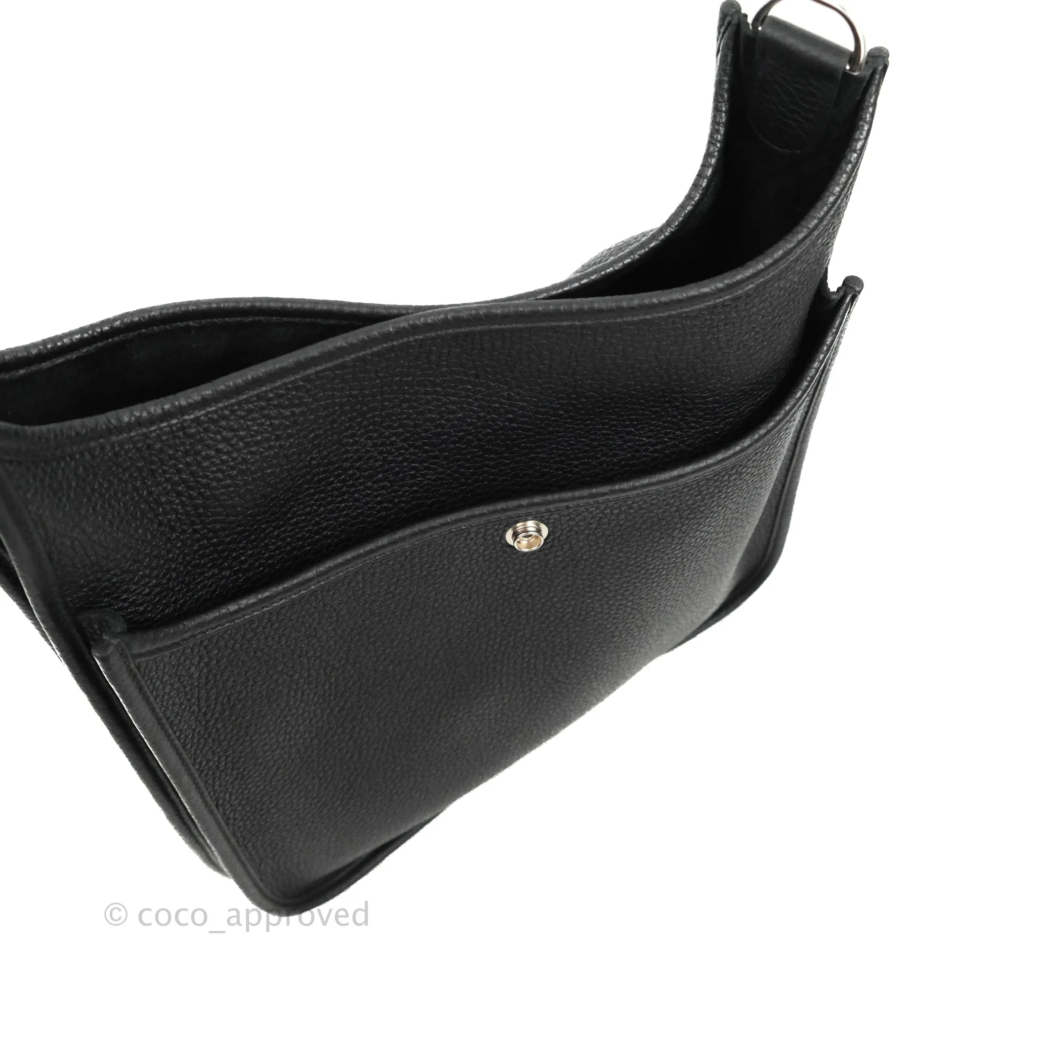 Hermes Evelyne III 29 Black Clemence Silver Hardware