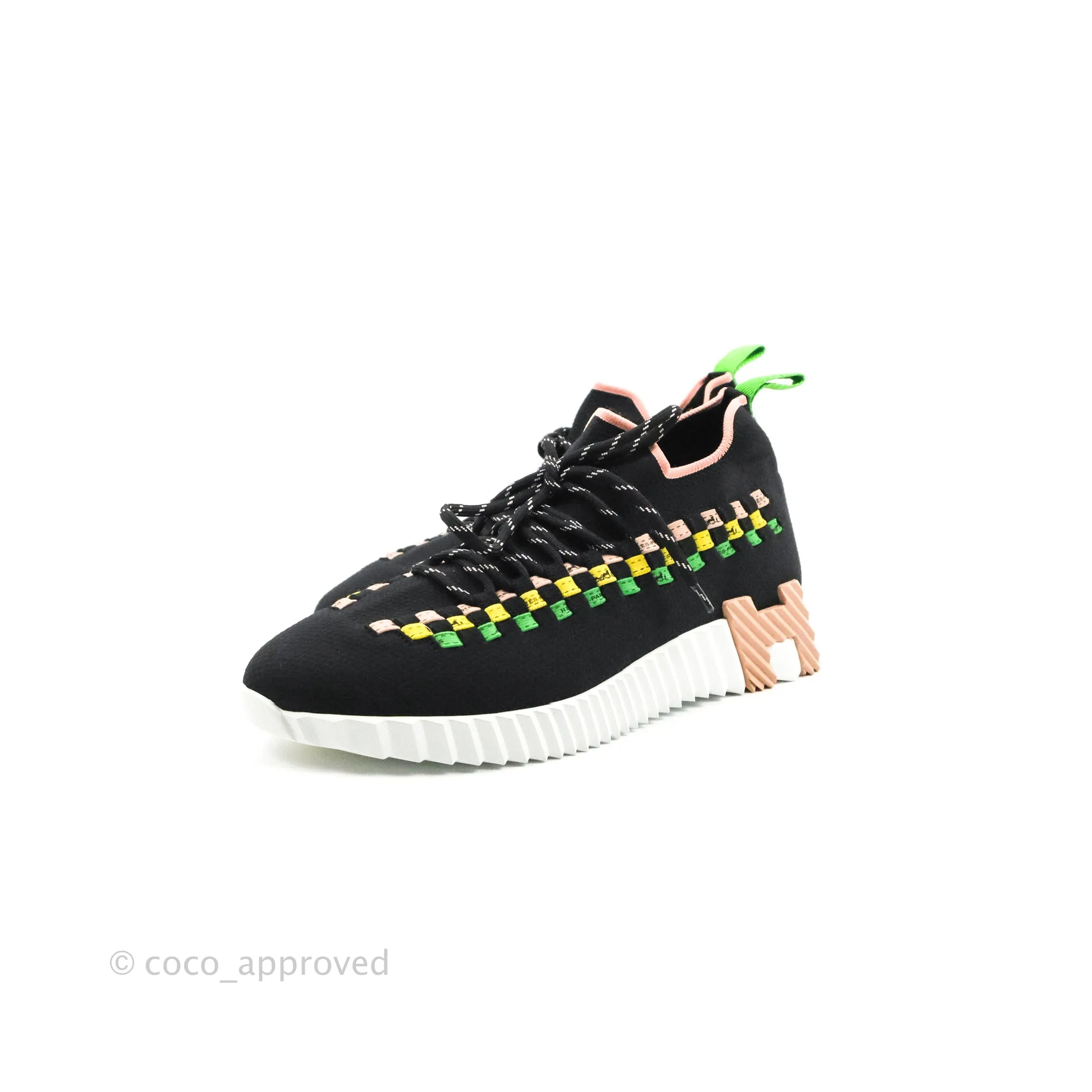 Hermes Flex Maille Bolduc Sneakers Multicolore Noir Size 39