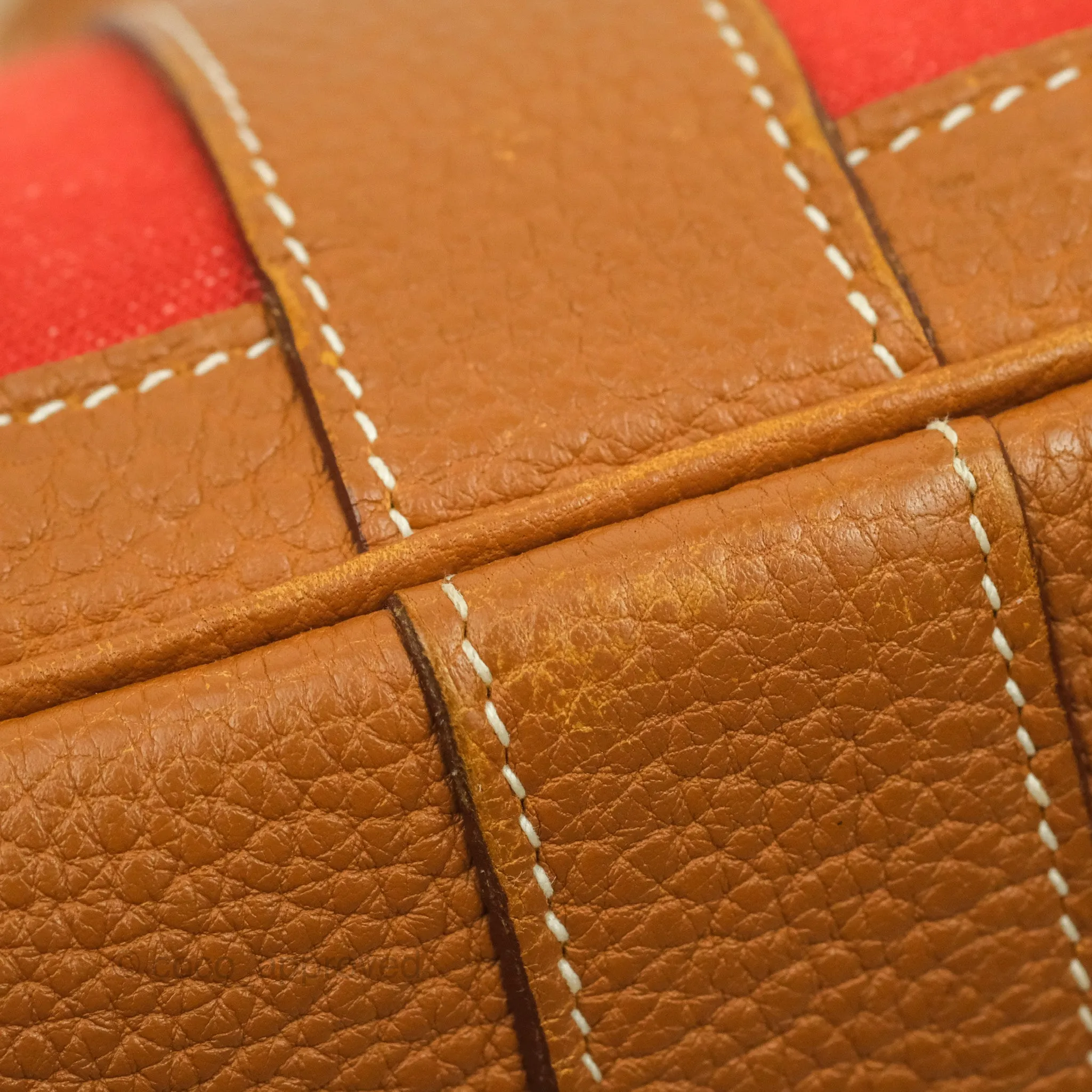 Hermes Garden Party 36 Fabric & Tan Clemence