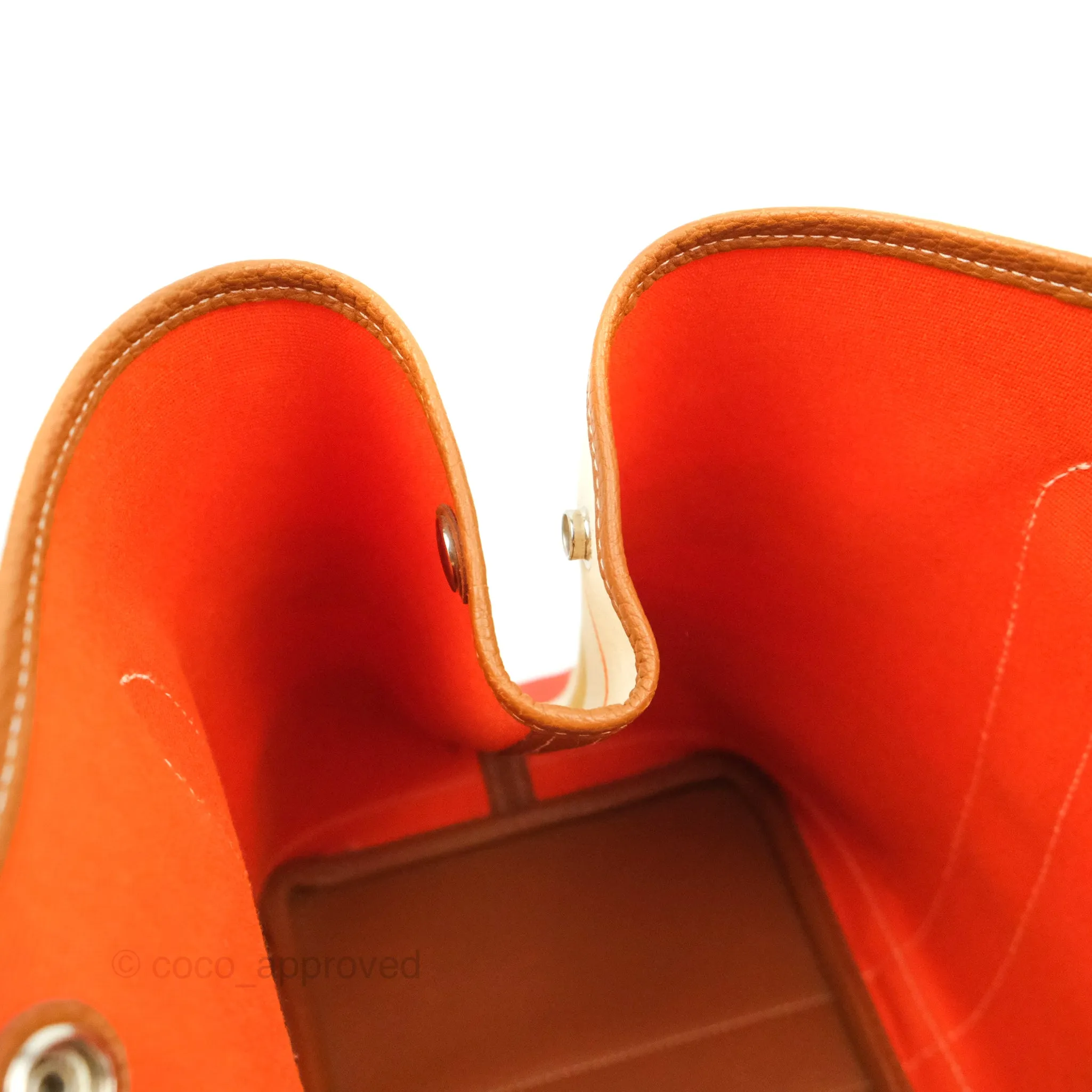 Hermes Garden Party 36 Fabric & Tan Clemence