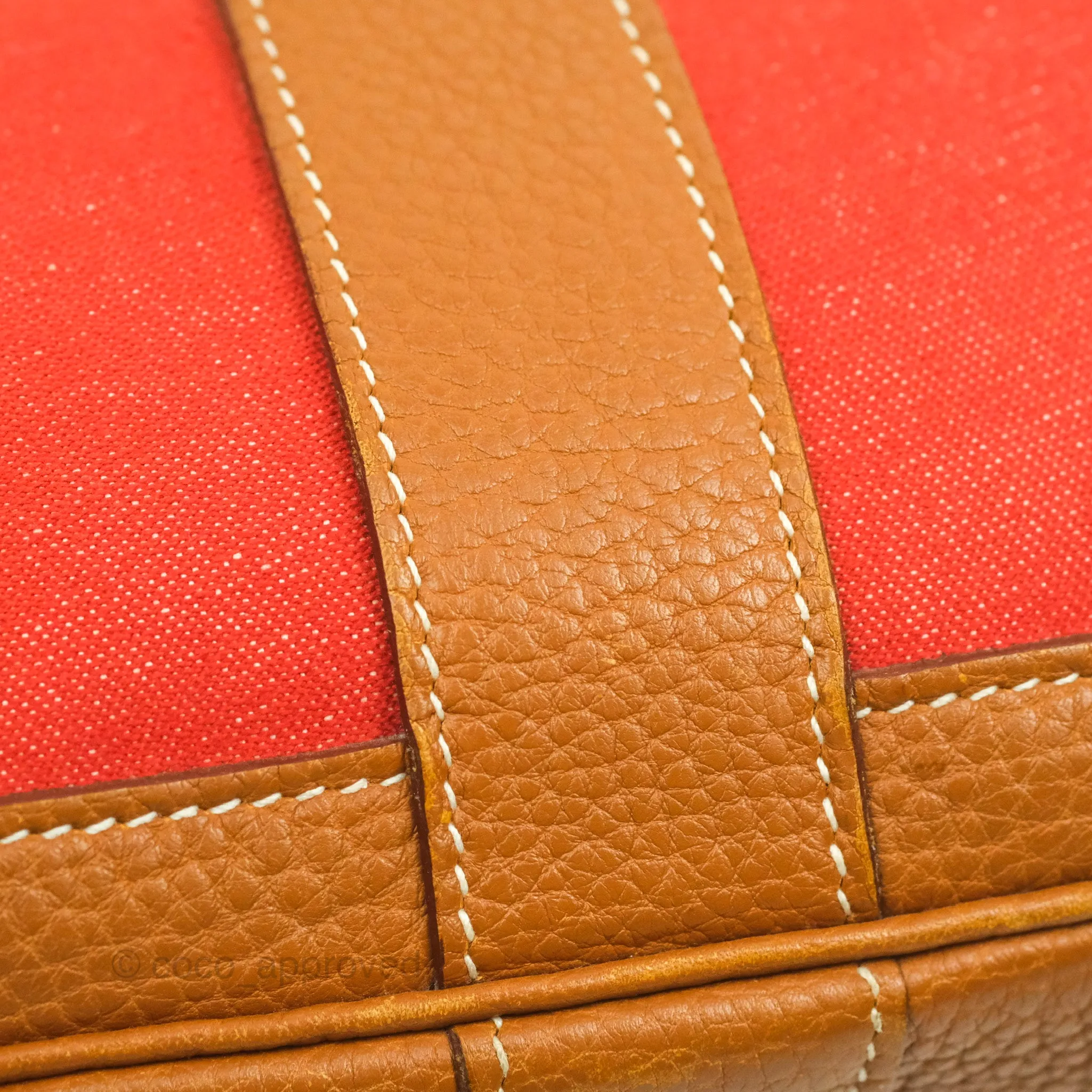 Hermes Garden Party 36 Fabric & Tan Clemence