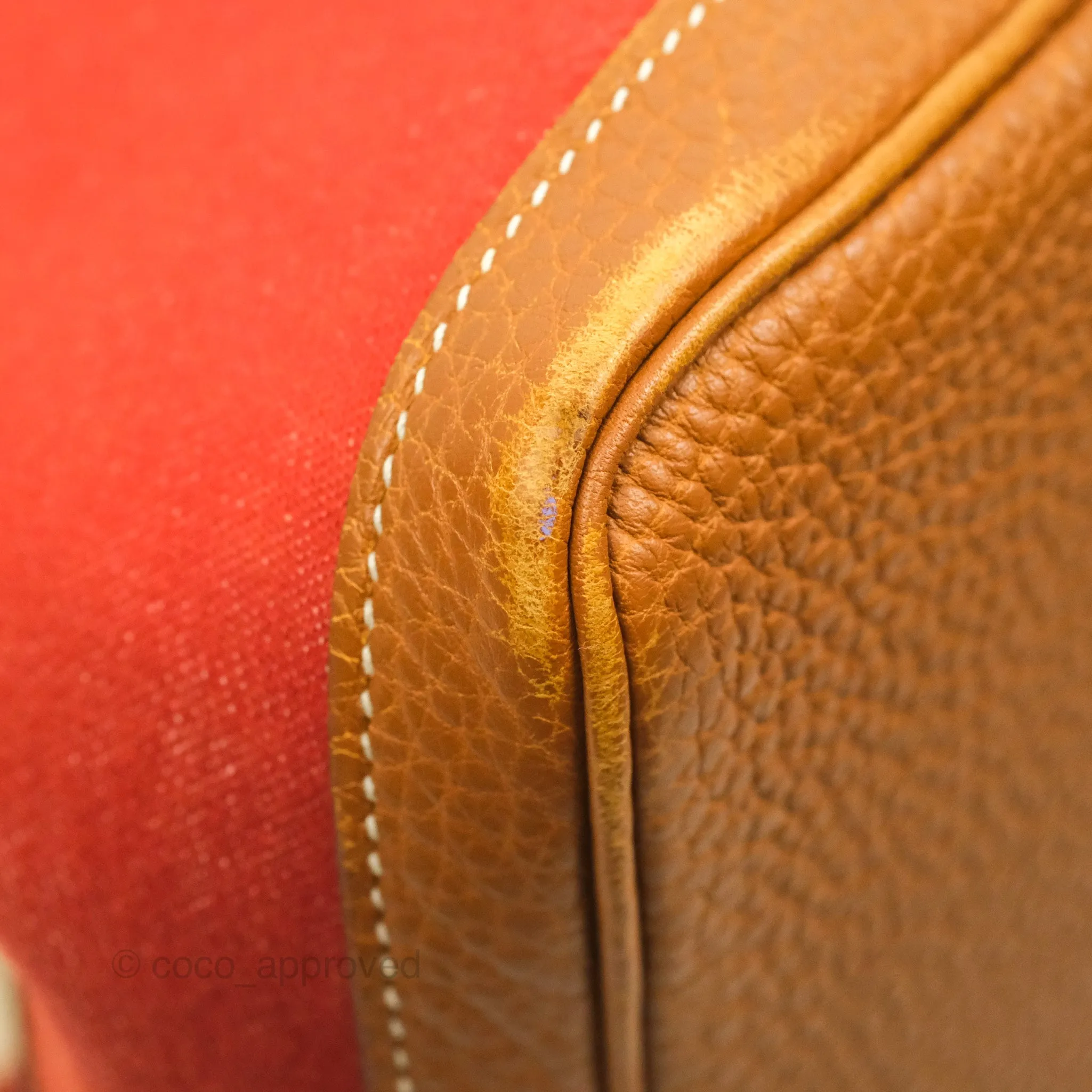 Hermes Garden Party 36 Fabric & Tan Clemence