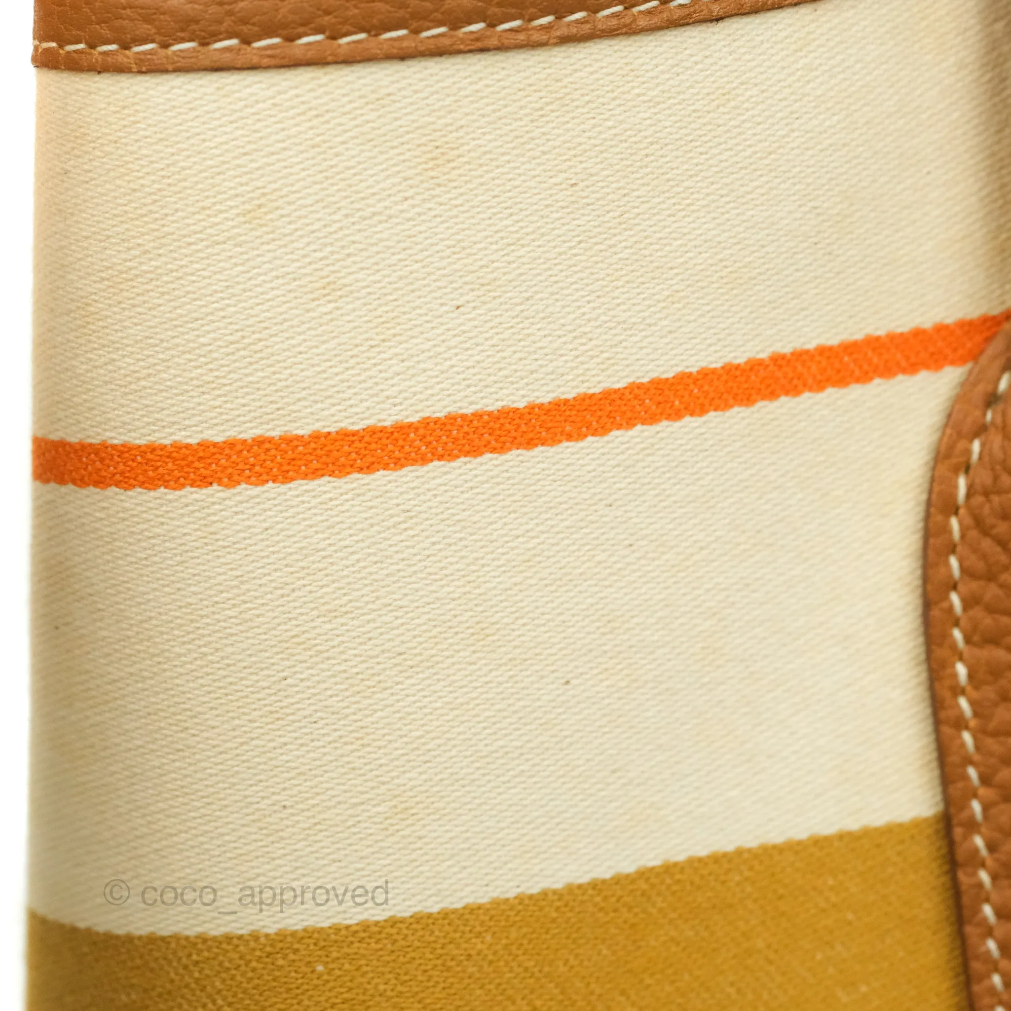 Hermes Garden Party 36 Fabric & Tan Clemence