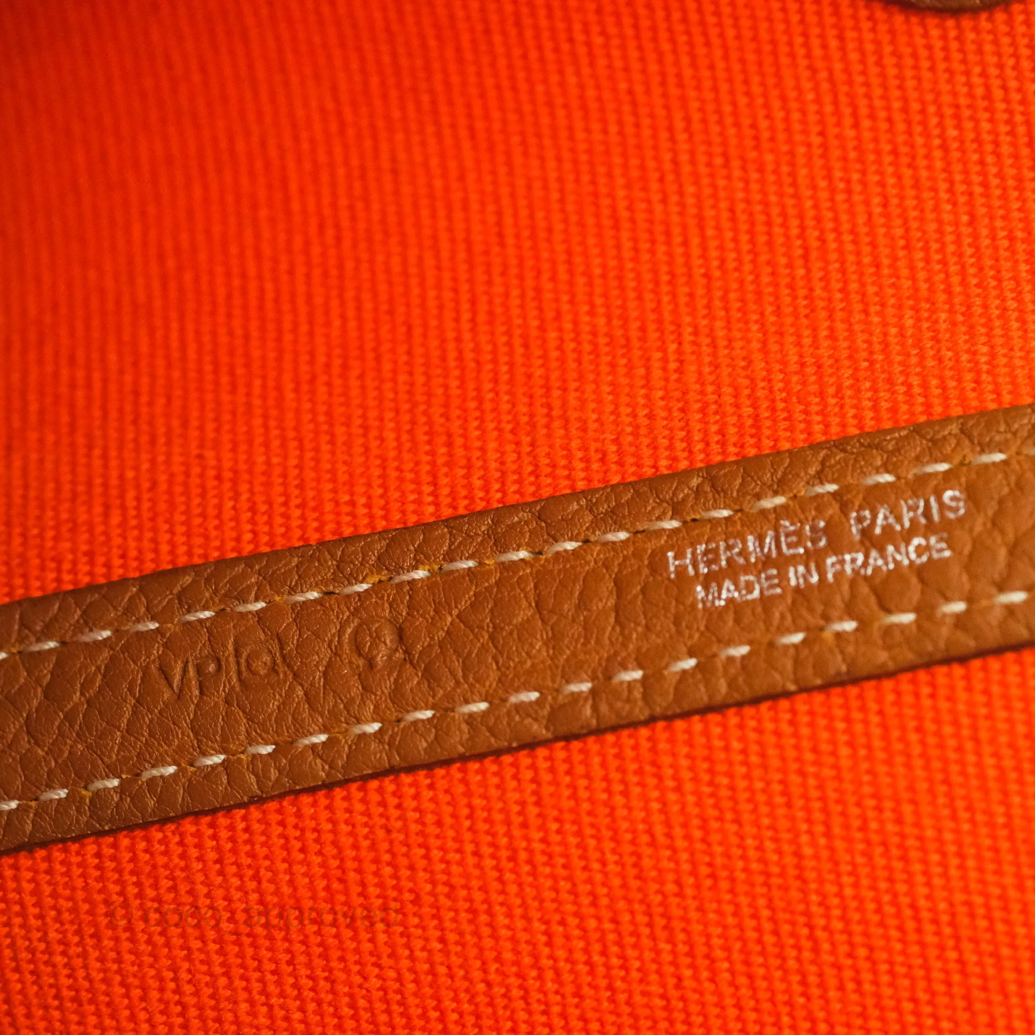 Hermes Garden Party 36 Fabric & Tan Clemence