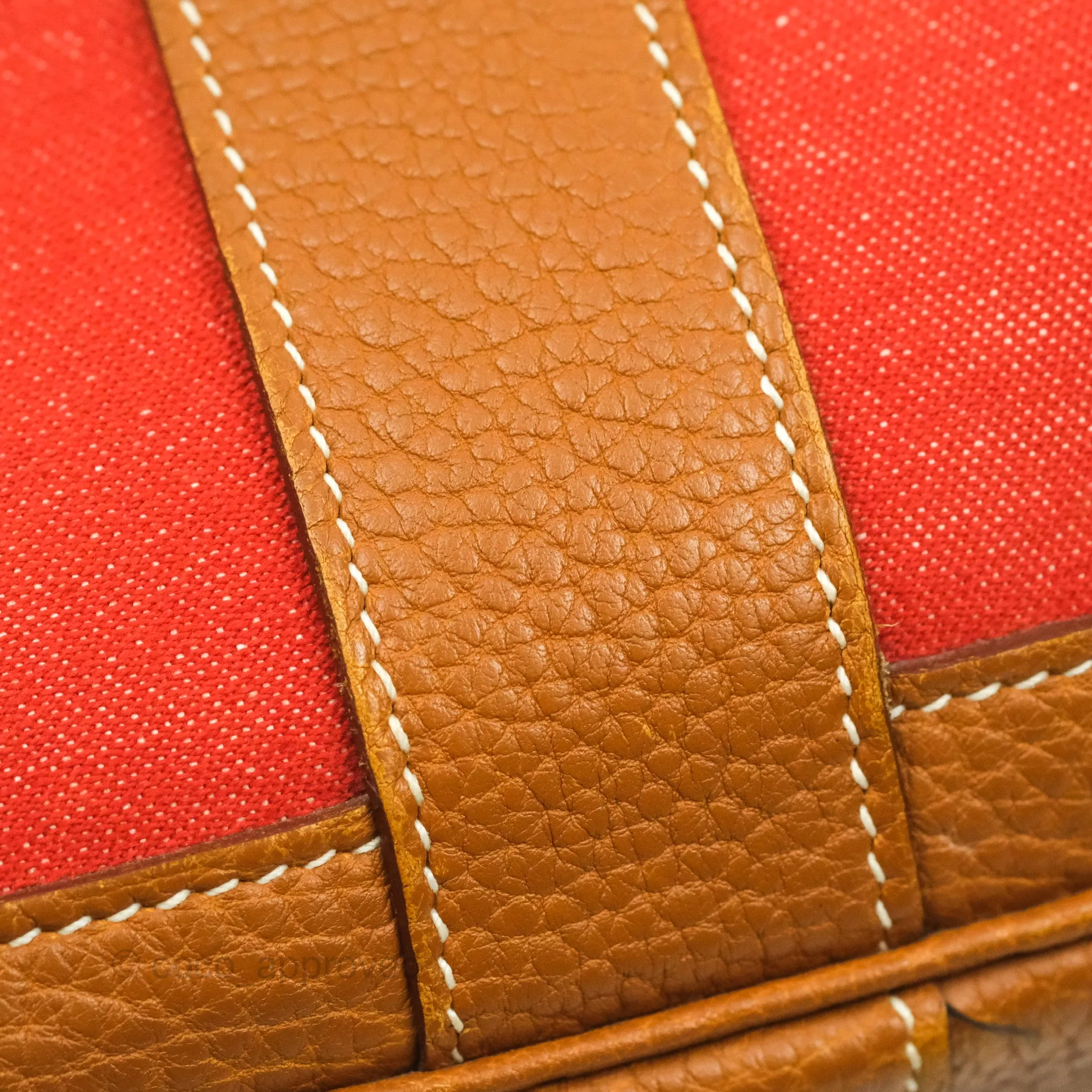 Hermes Garden Party 36 Fabric & Tan Clemence