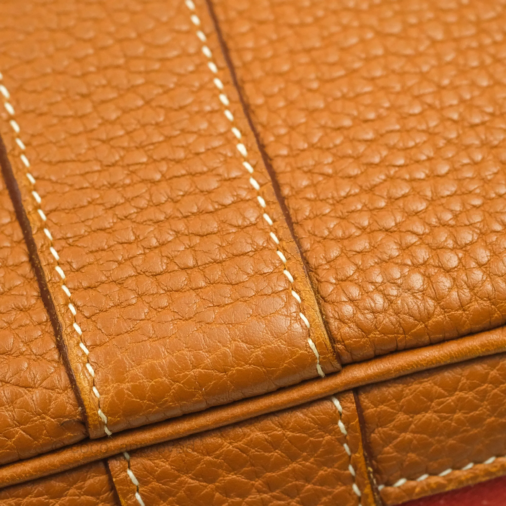 Hermes Garden Party 36 Fabric & Tan Clemence