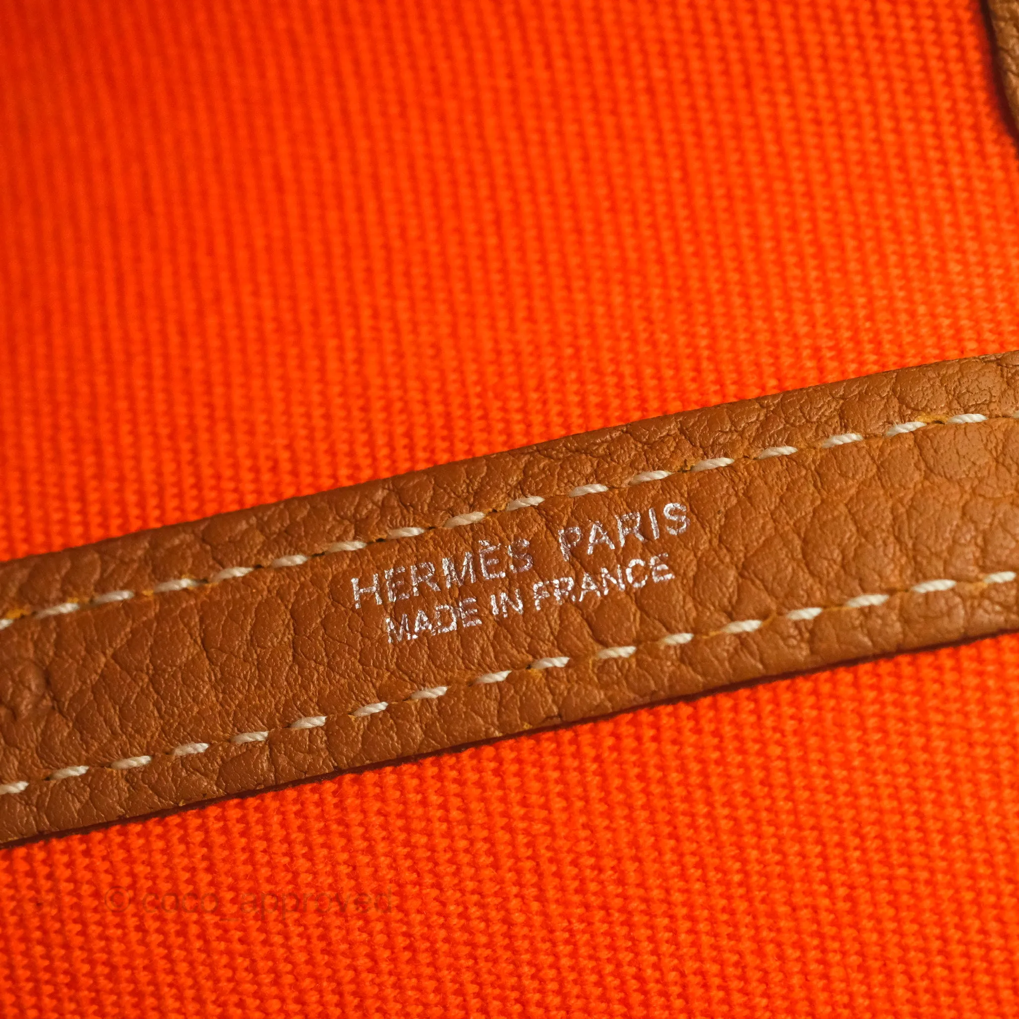Hermes Garden Party 36 Fabric & Tan Clemence