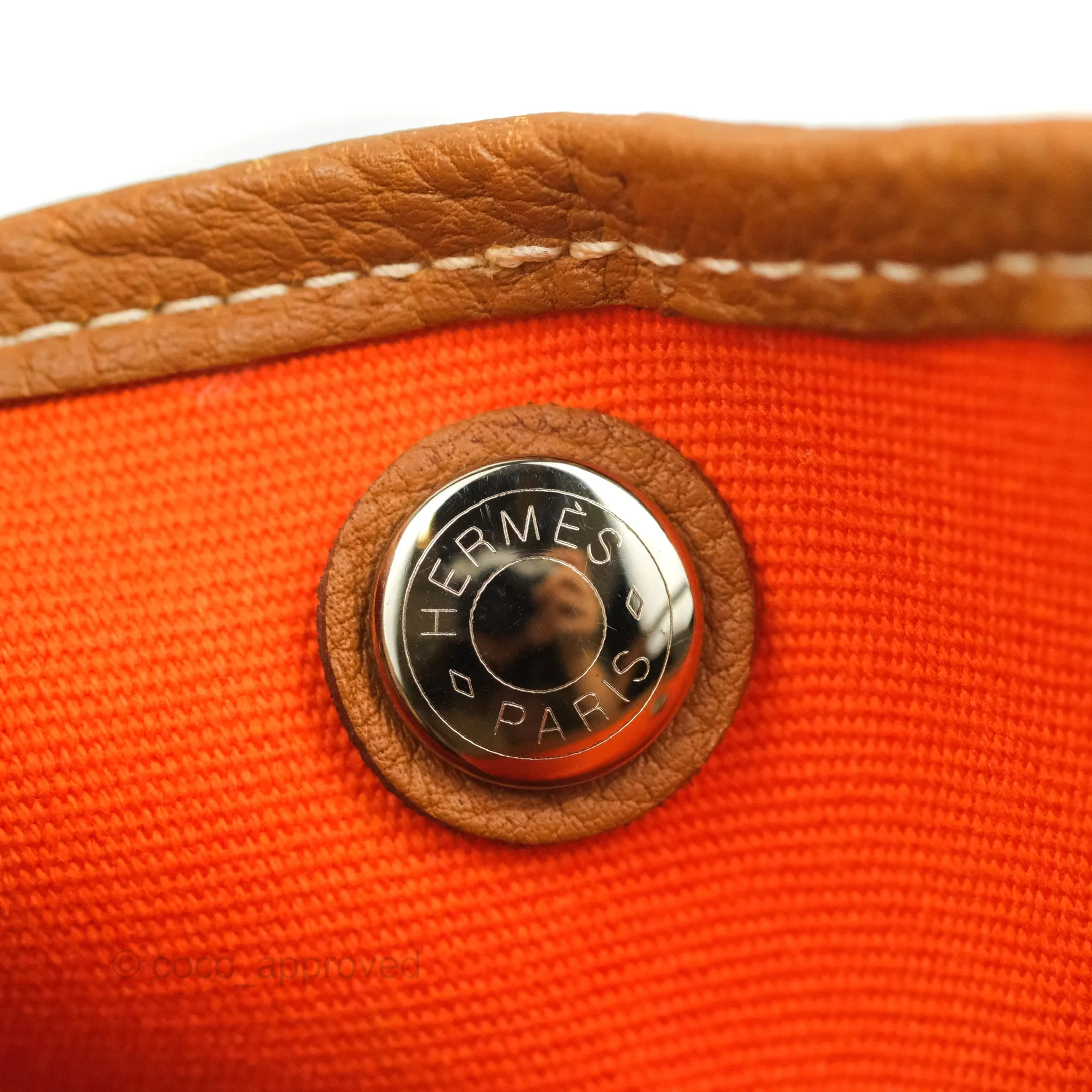 Hermes Garden Party 36 Fabric & Tan Clemence