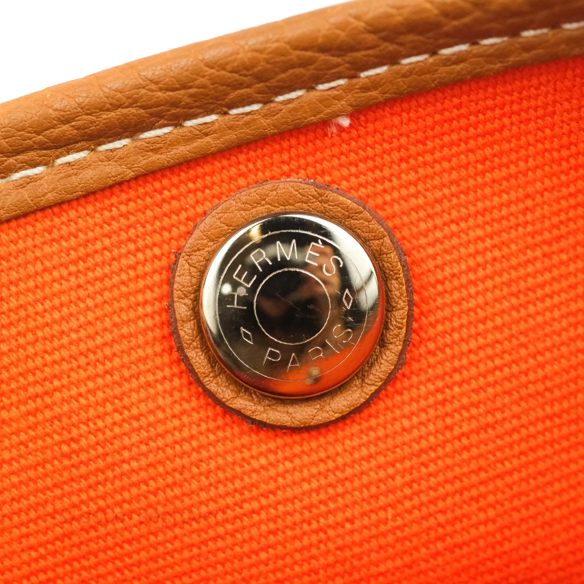 Hermes Garden Party 36 Fabric & Tan Clemence