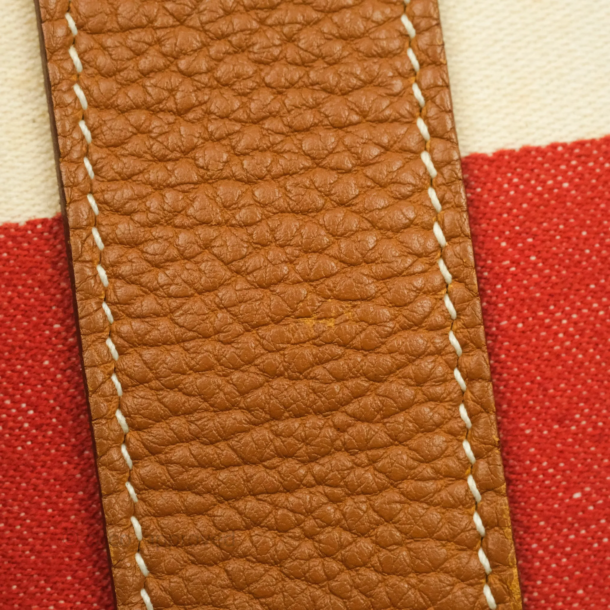 Hermes Garden Party 36 Fabric & Tan Clemence