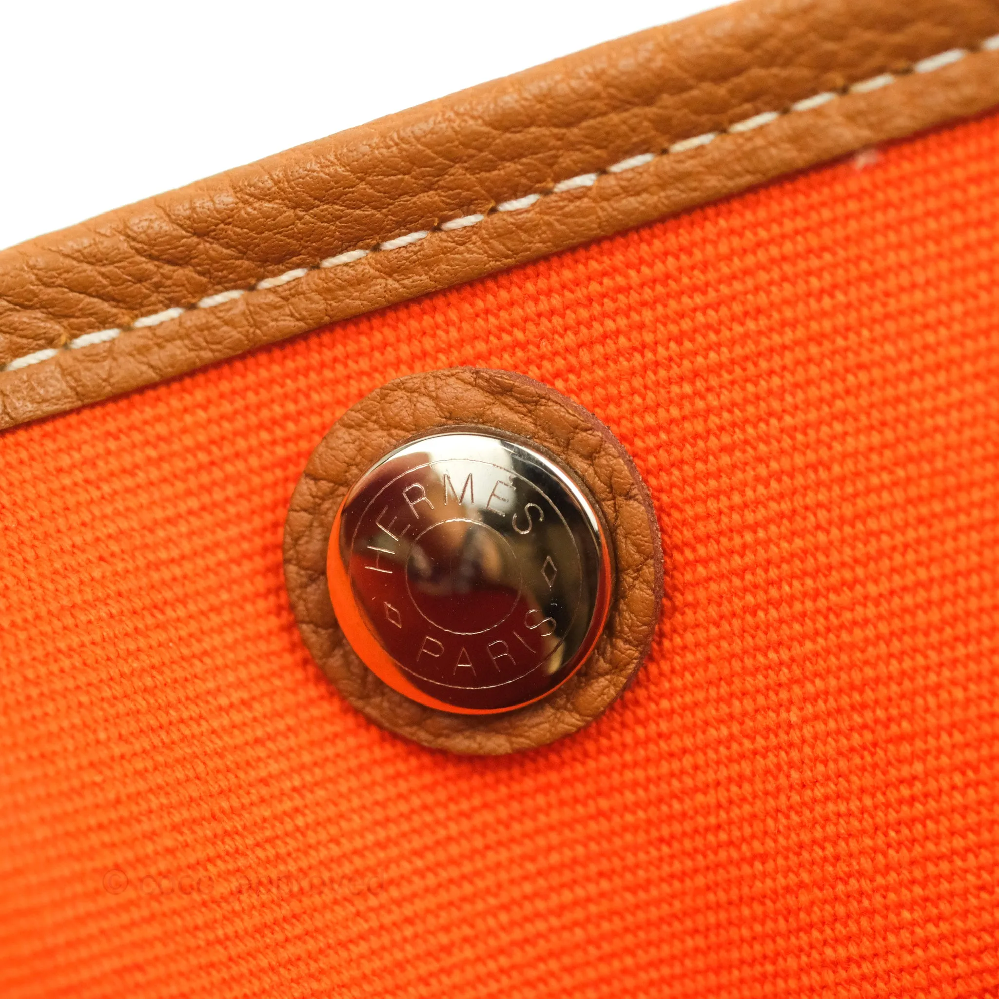 Hermes Garden Party 36 Fabric & Tan Clemence