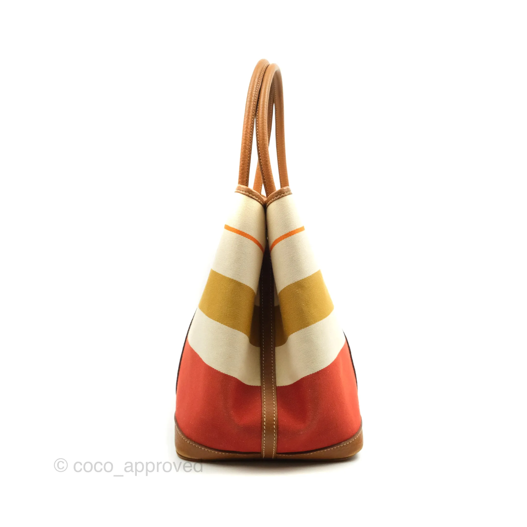 Hermes Garden Party 36 Fabric & Tan Clemence