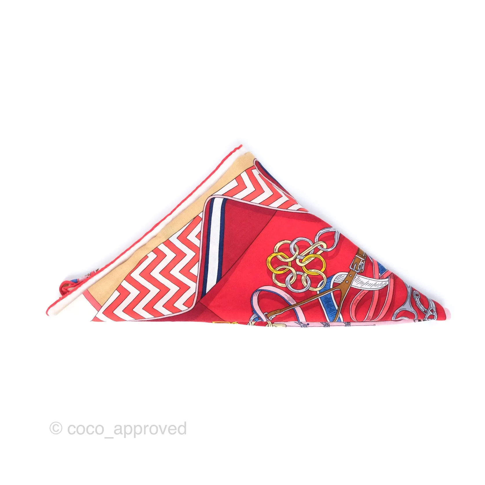 Hermes Giant Triangle Scarf Cashmere Silk Red