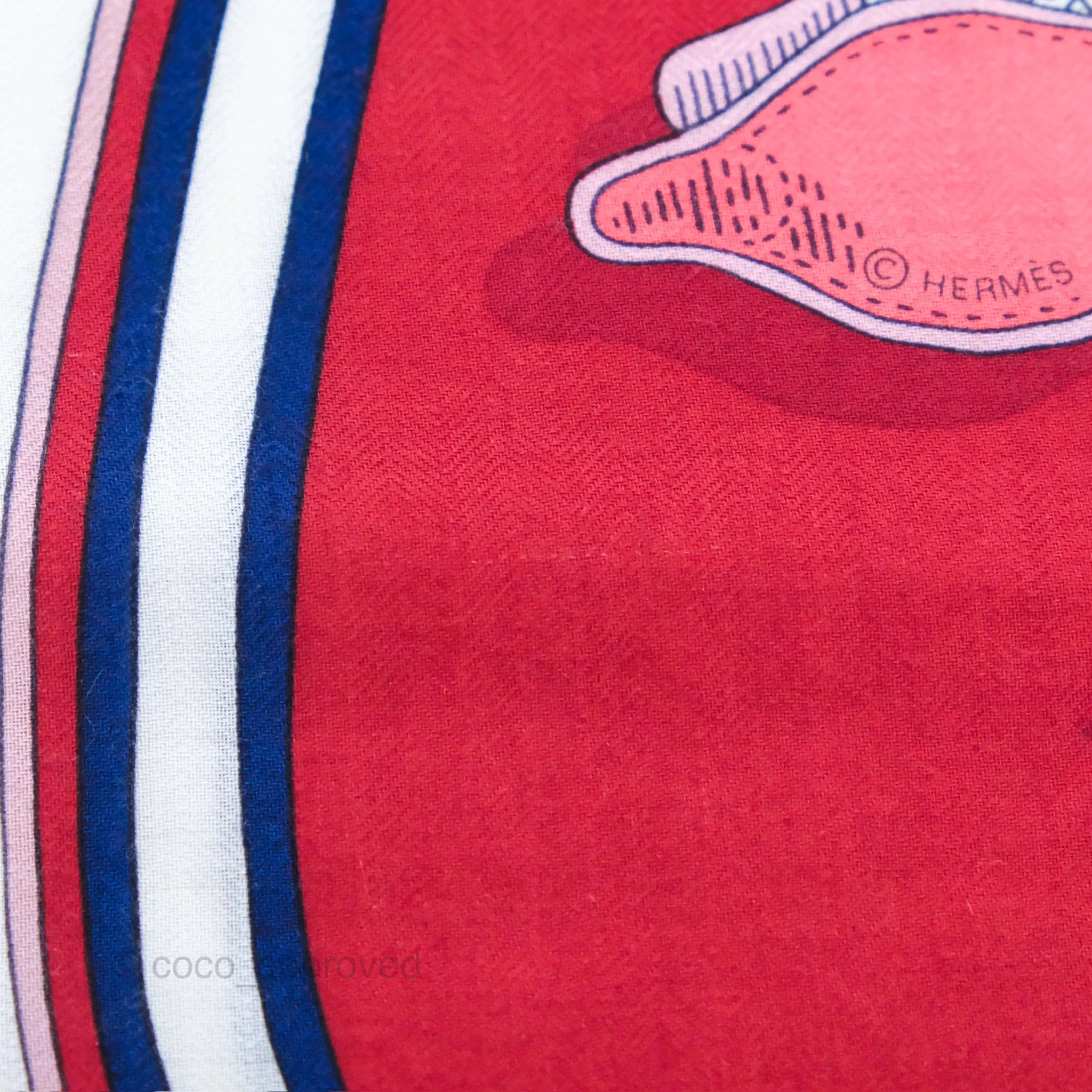 Hermes Giant Triangle Scarf Cashmere Silk Red