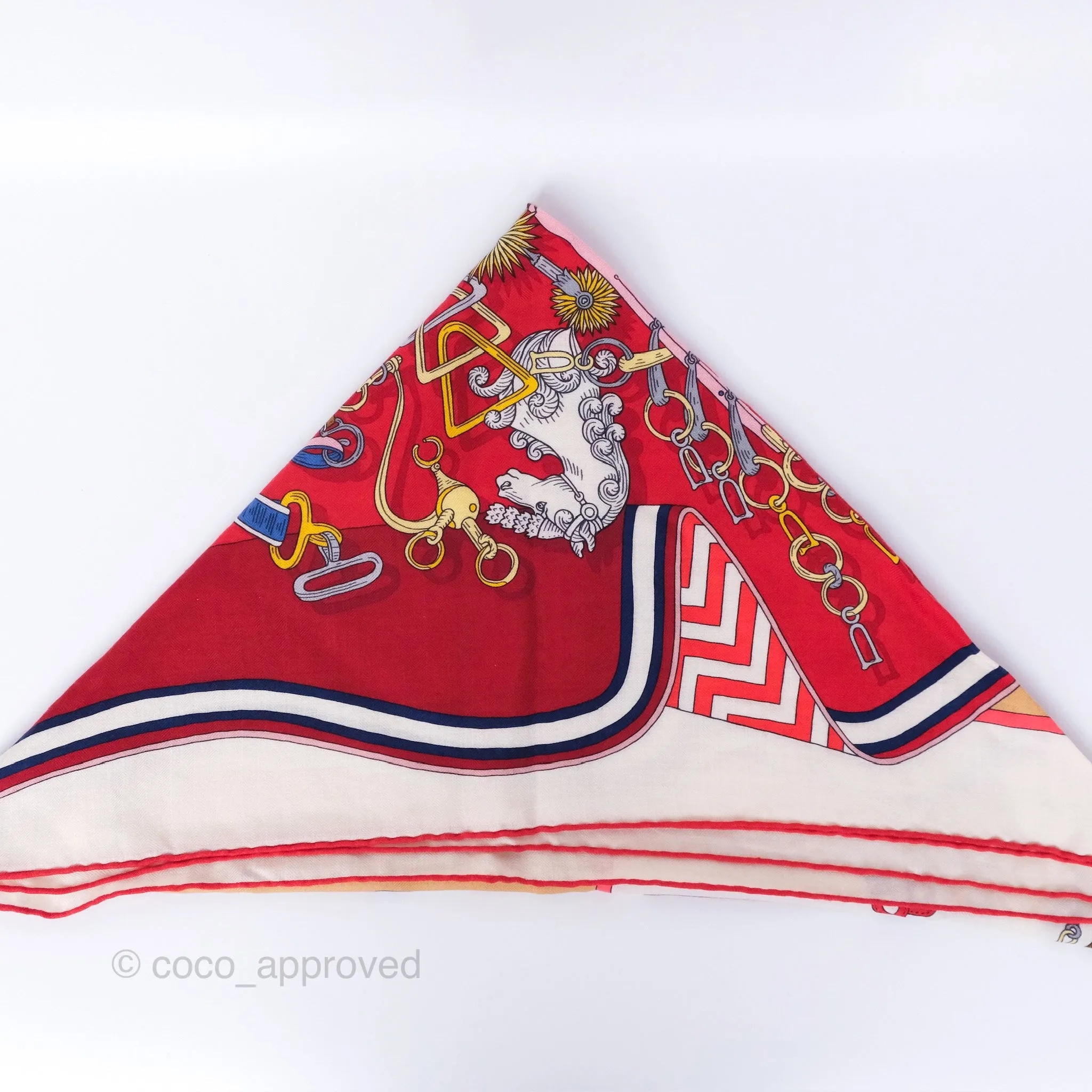 Hermes Giant Triangle Scarf Cashmere Silk Red